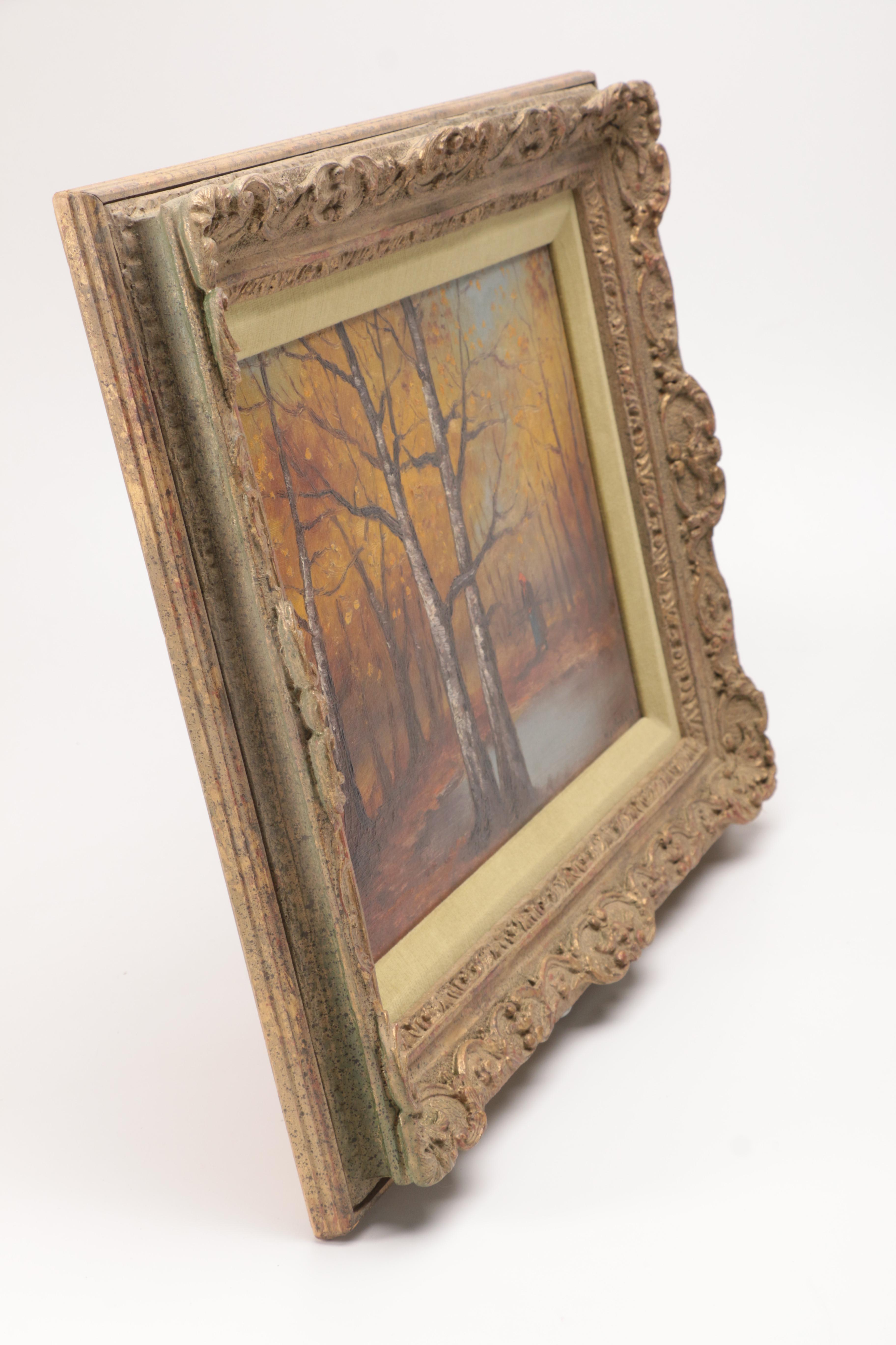 Kalman Mesterhazy Oil Painting on Board Wooded Landscape