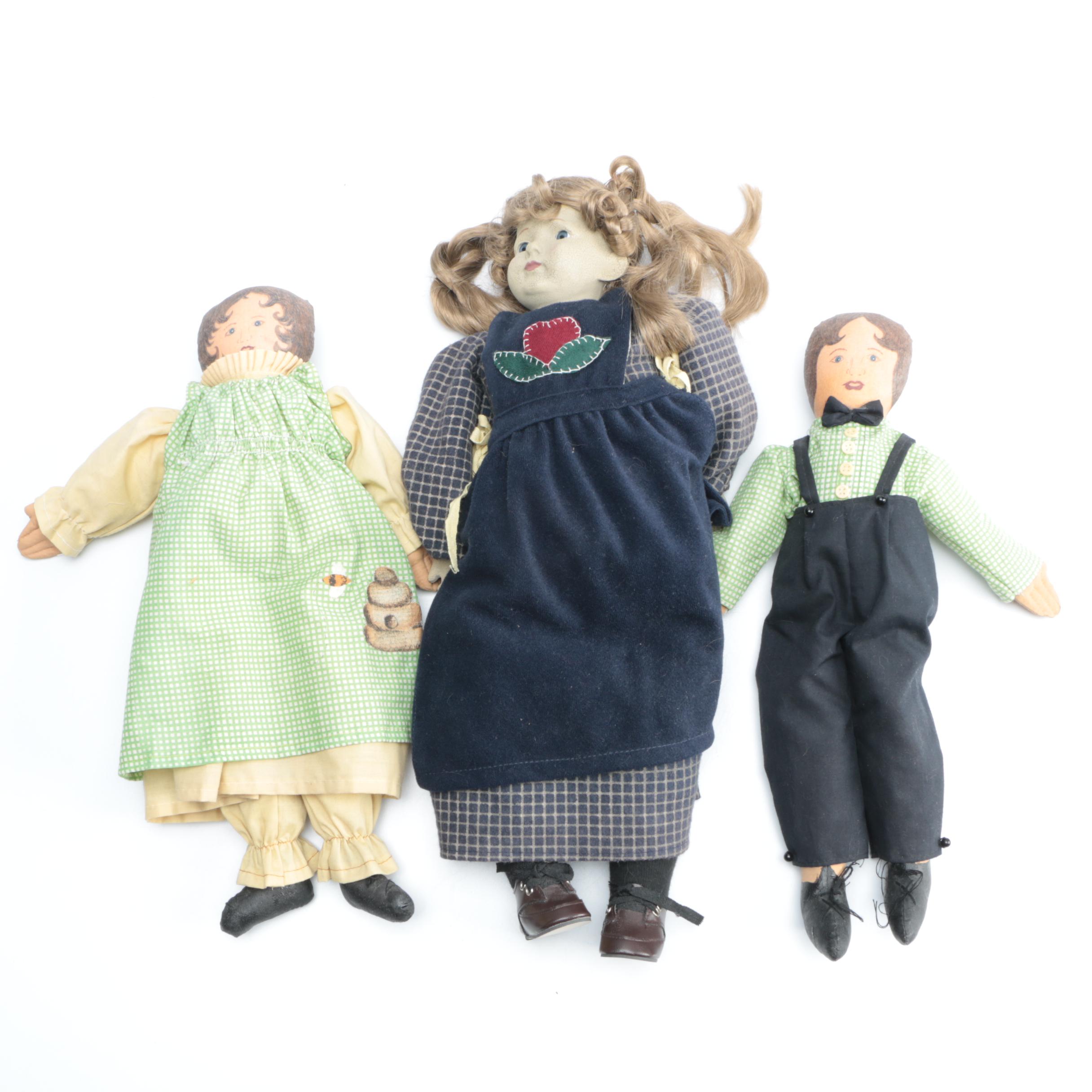 Vintage Composite and Cloth Dolls