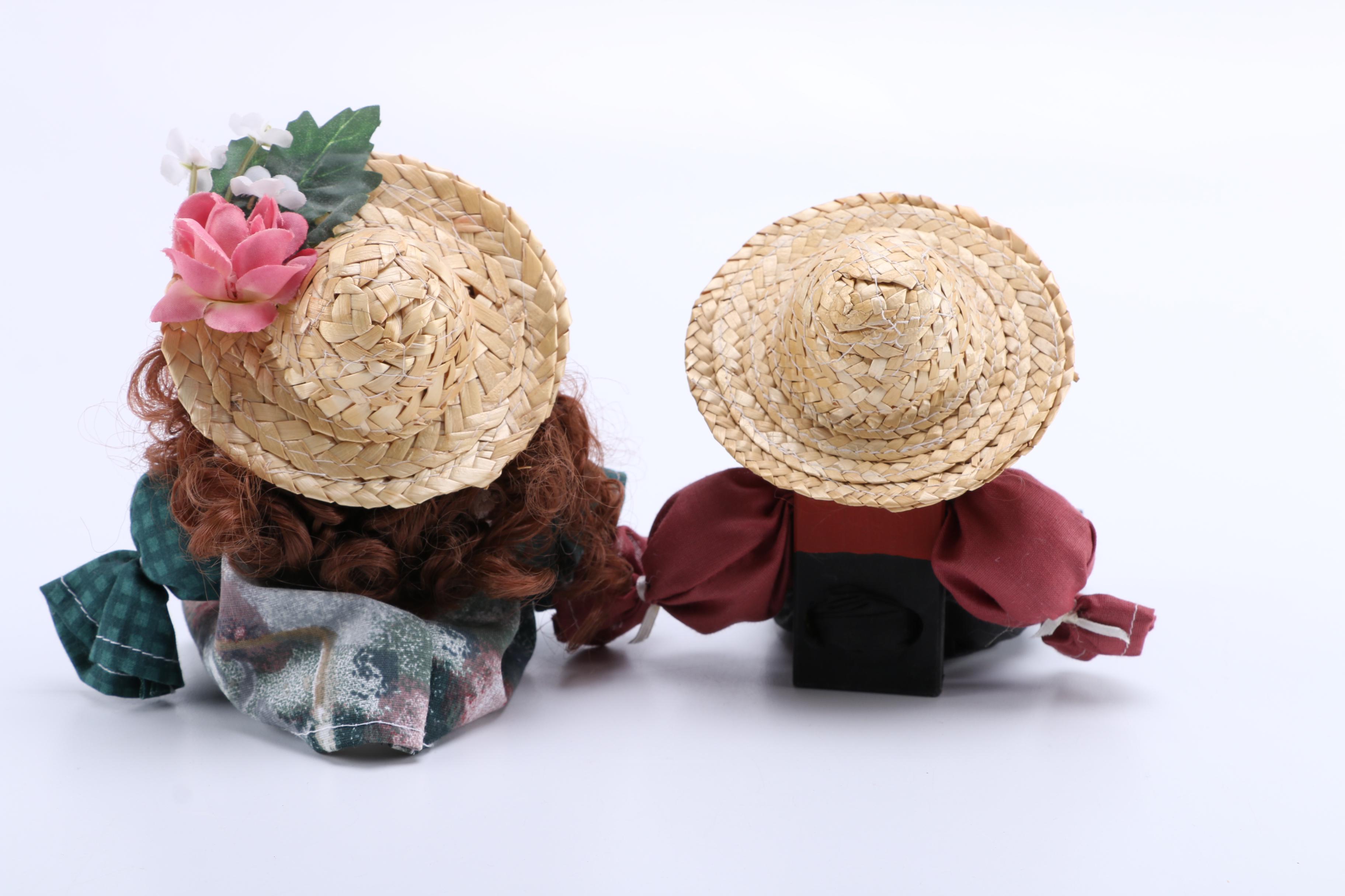 Assortment of Carved Wooden Dolls