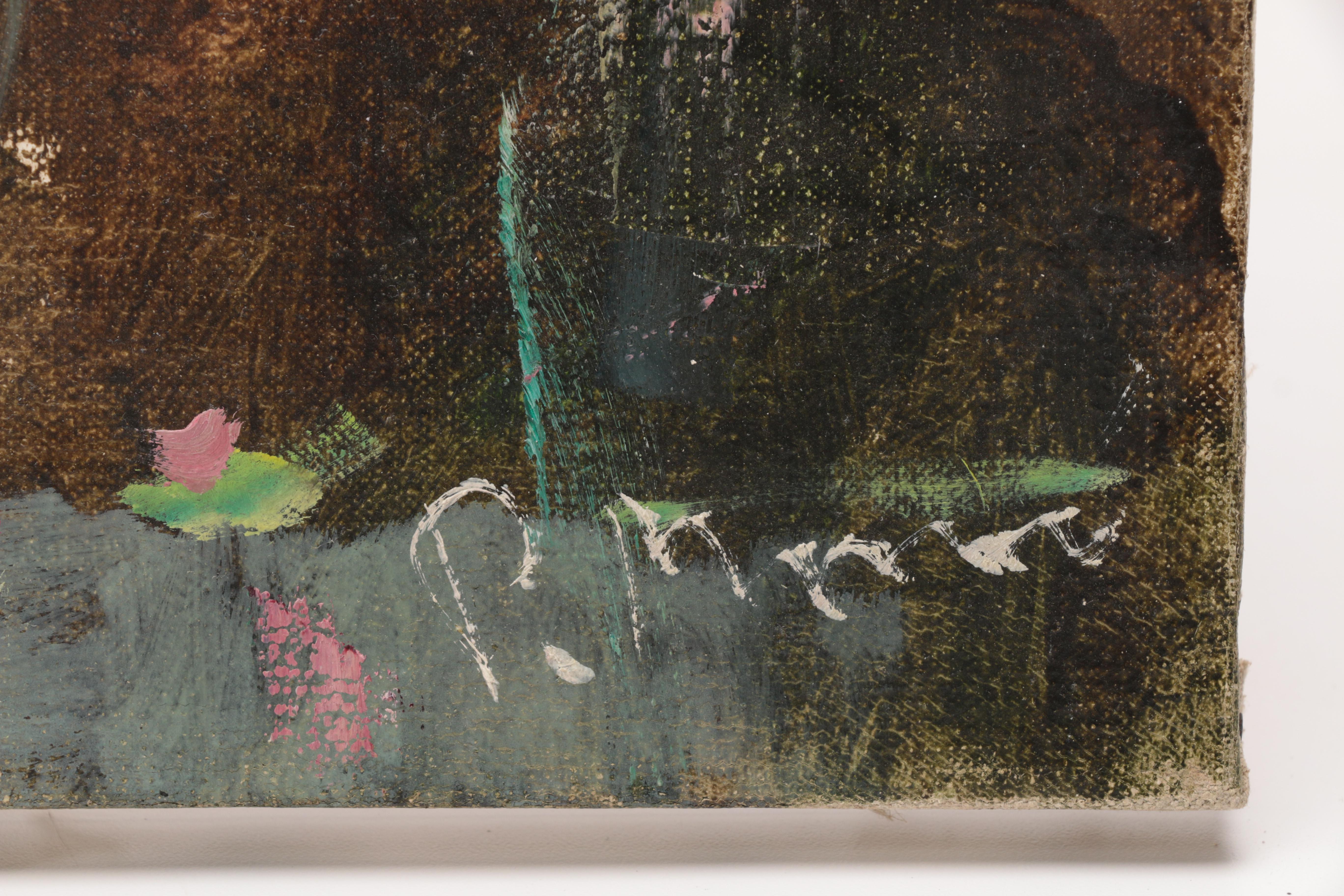 P. Morro Oil Painting on Canvas Impressionistic Floral Still Life