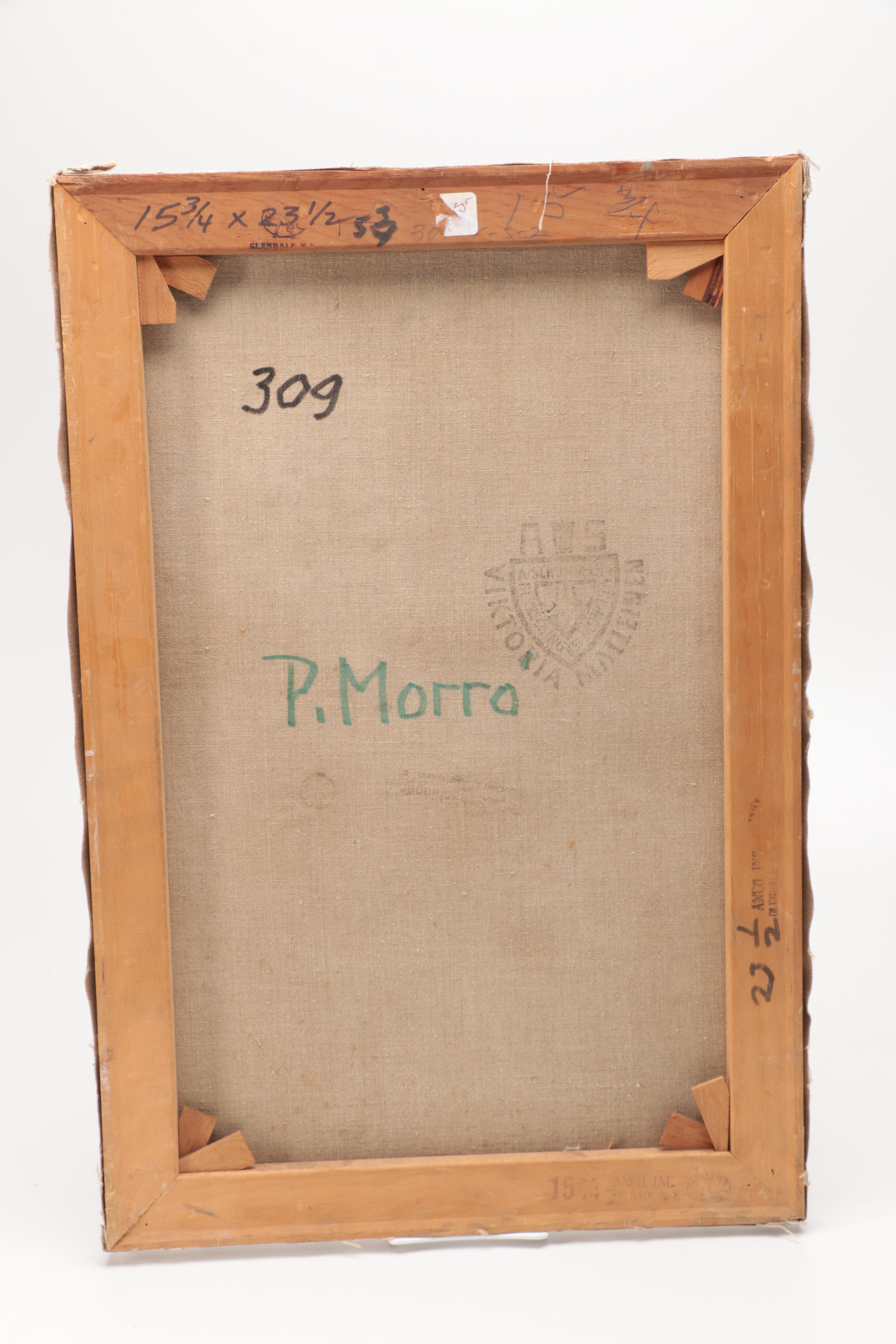 P. Morro Oil Painting on Canvas Impressionistic Floral Still Life