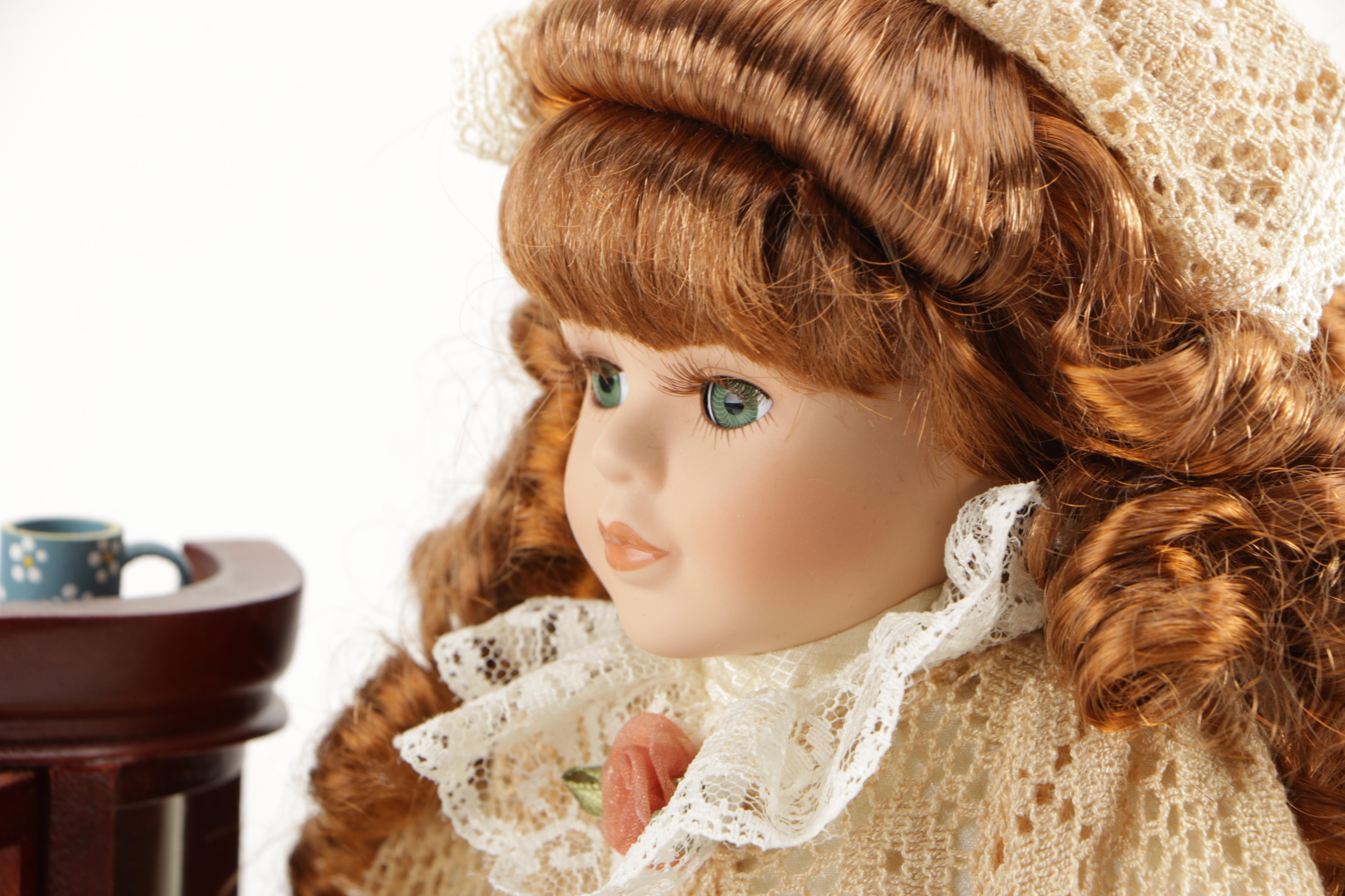 Collectors Choice Porcelain Doll With Accessories