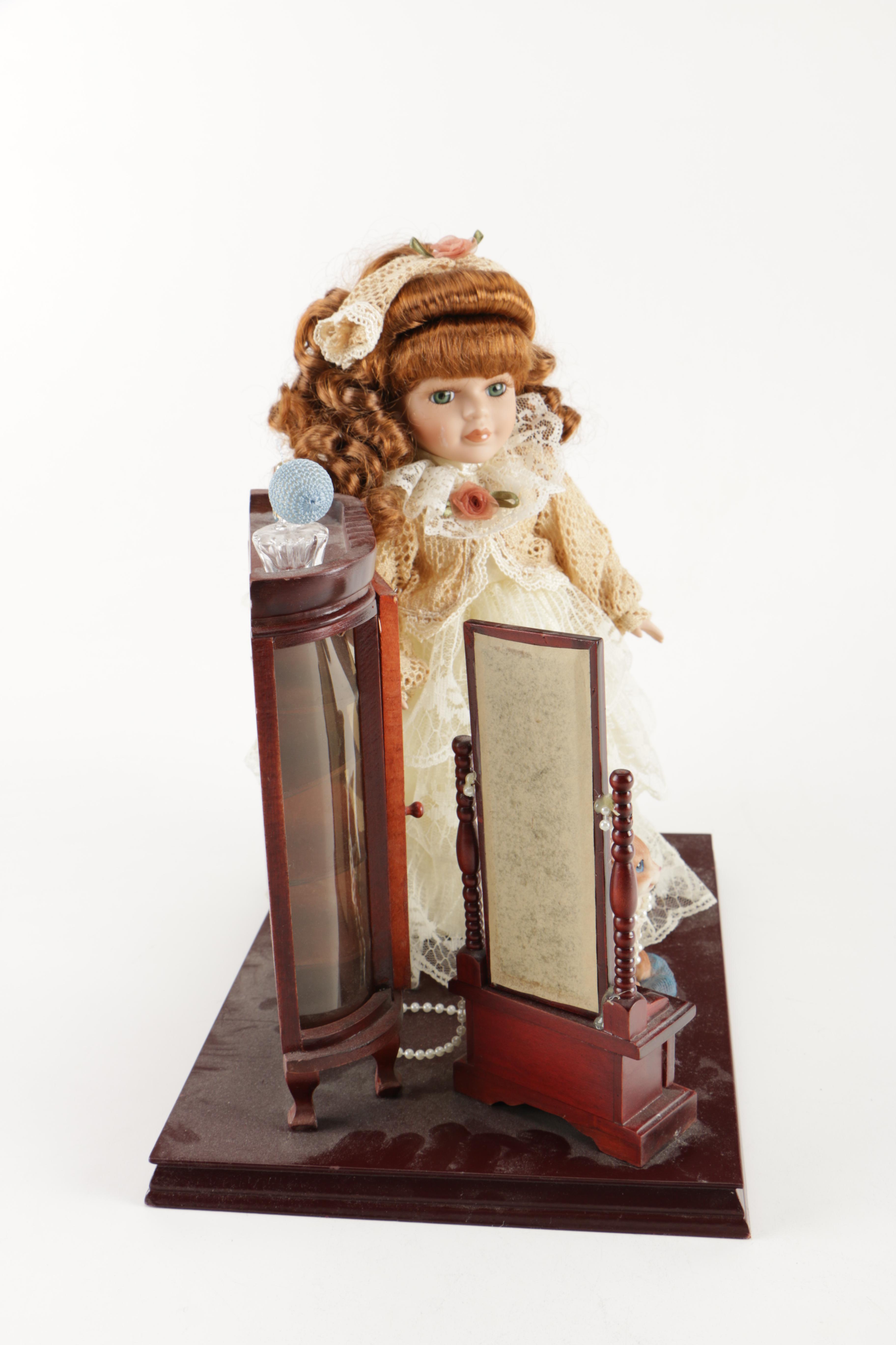 Collectors Choice Porcelain Doll With Accessories