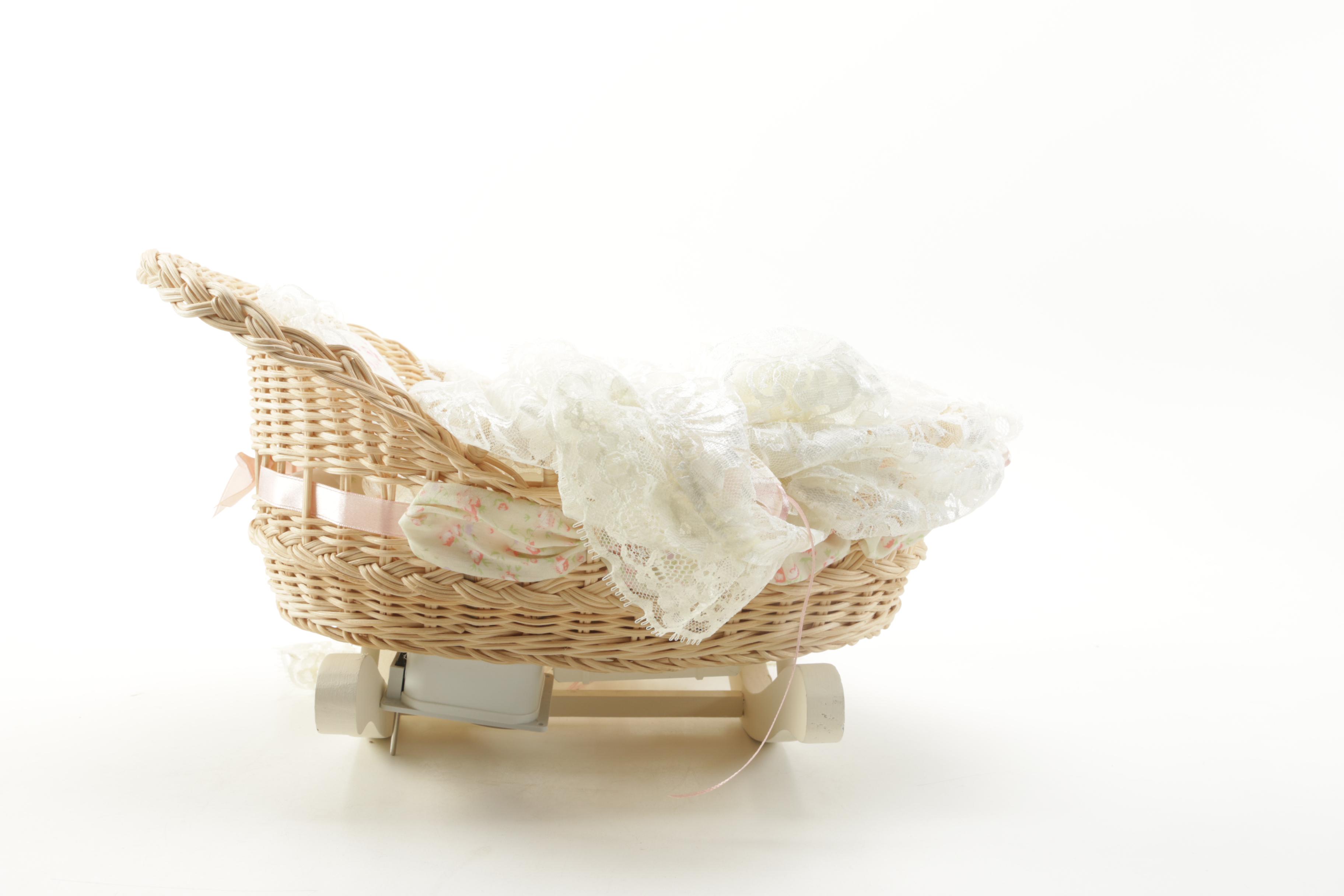 Baby Doll in Rocking Basket