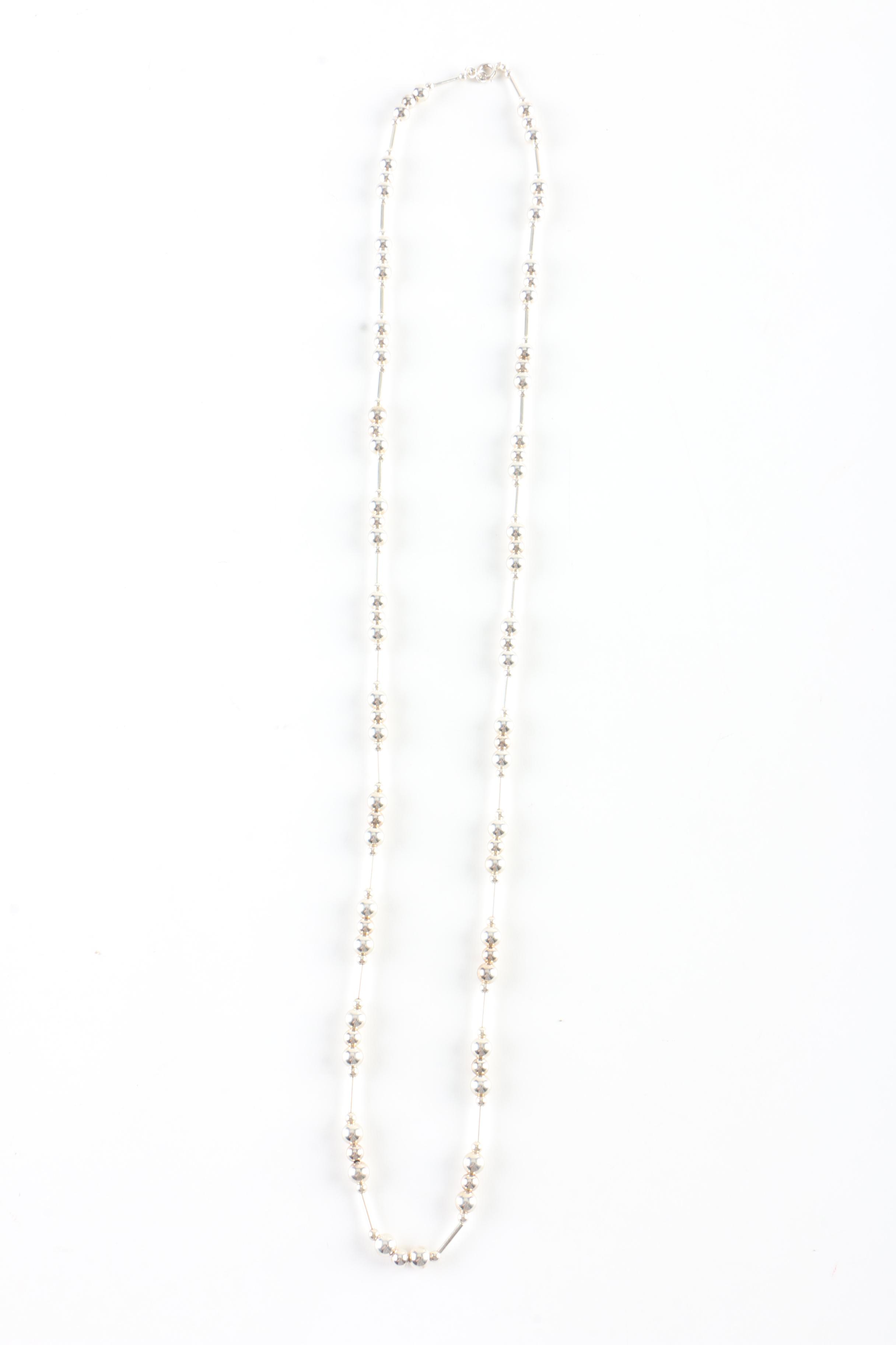 Vintage Sterling Silver Ball Necklaces