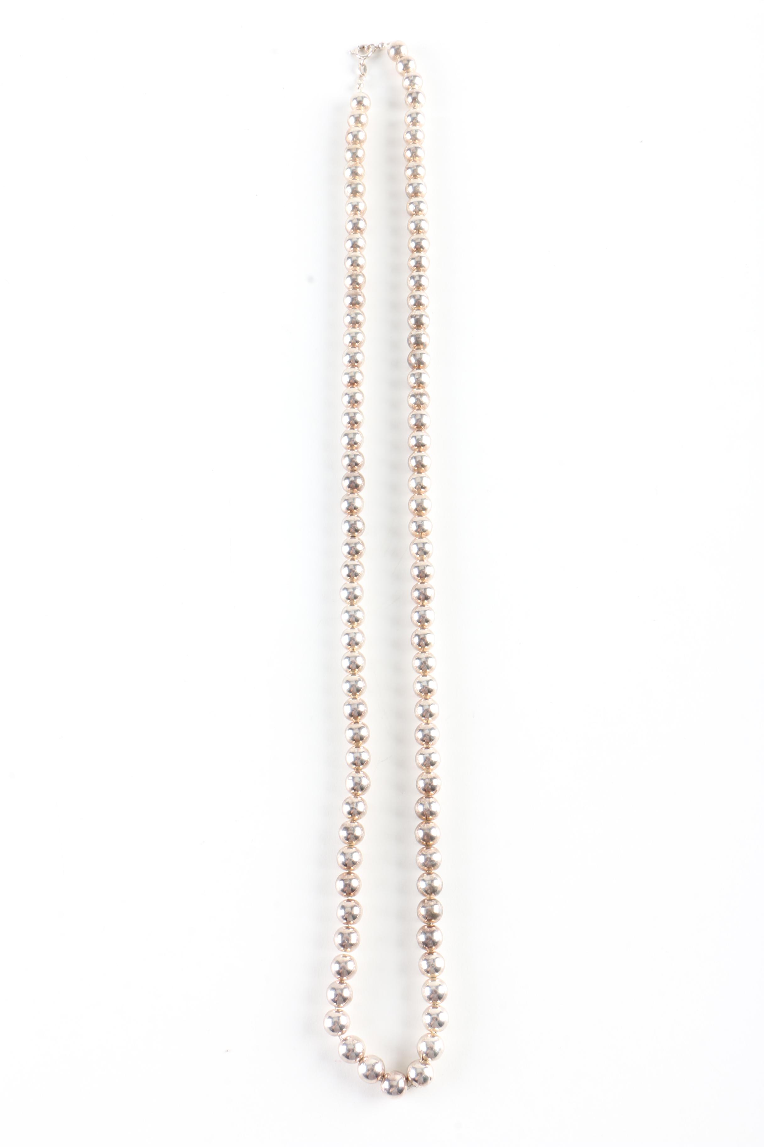 Vintage Sterling Silver Ball Necklaces