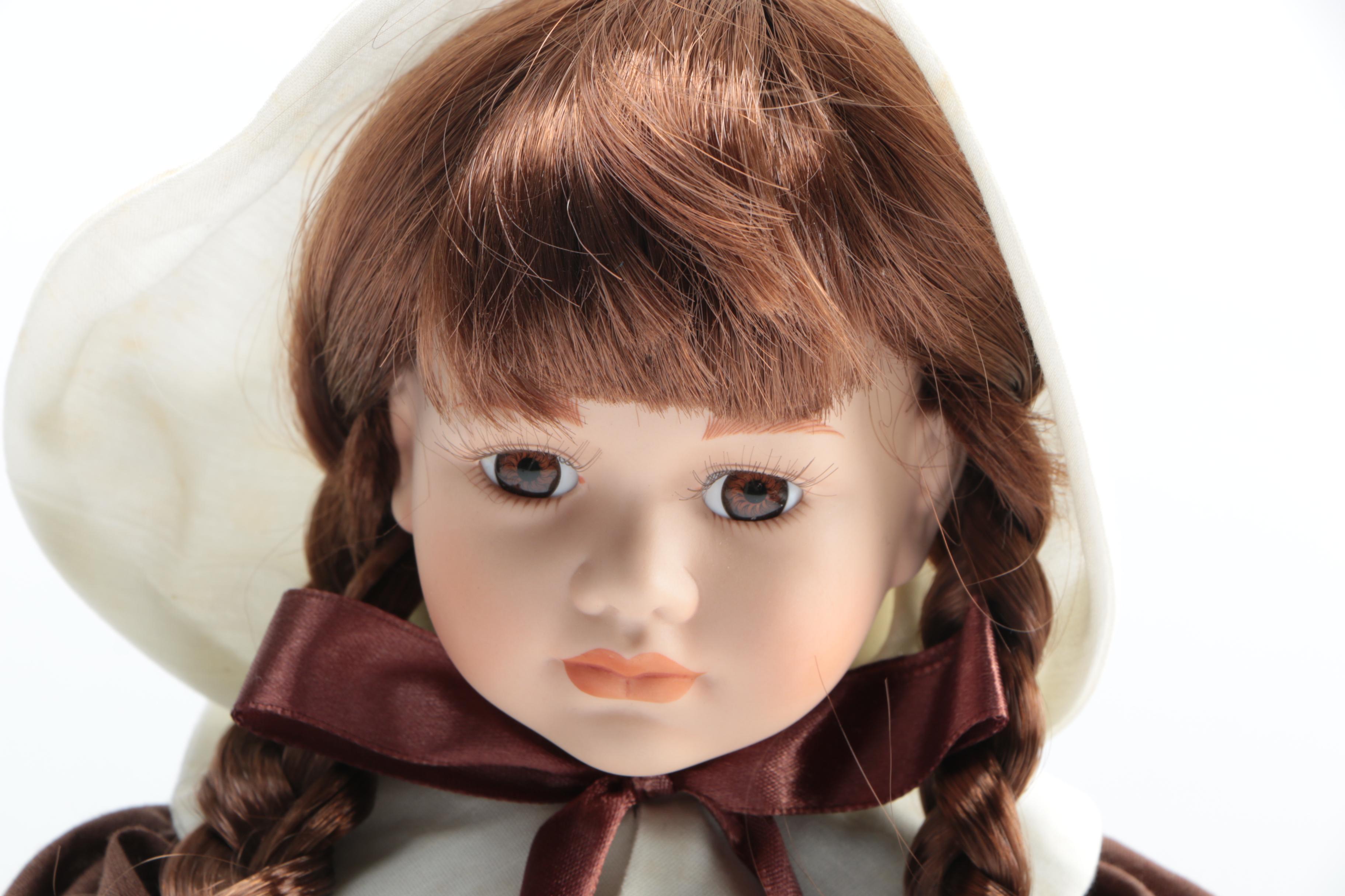 Porcelain Boy and Girl Pilgrim Dolls