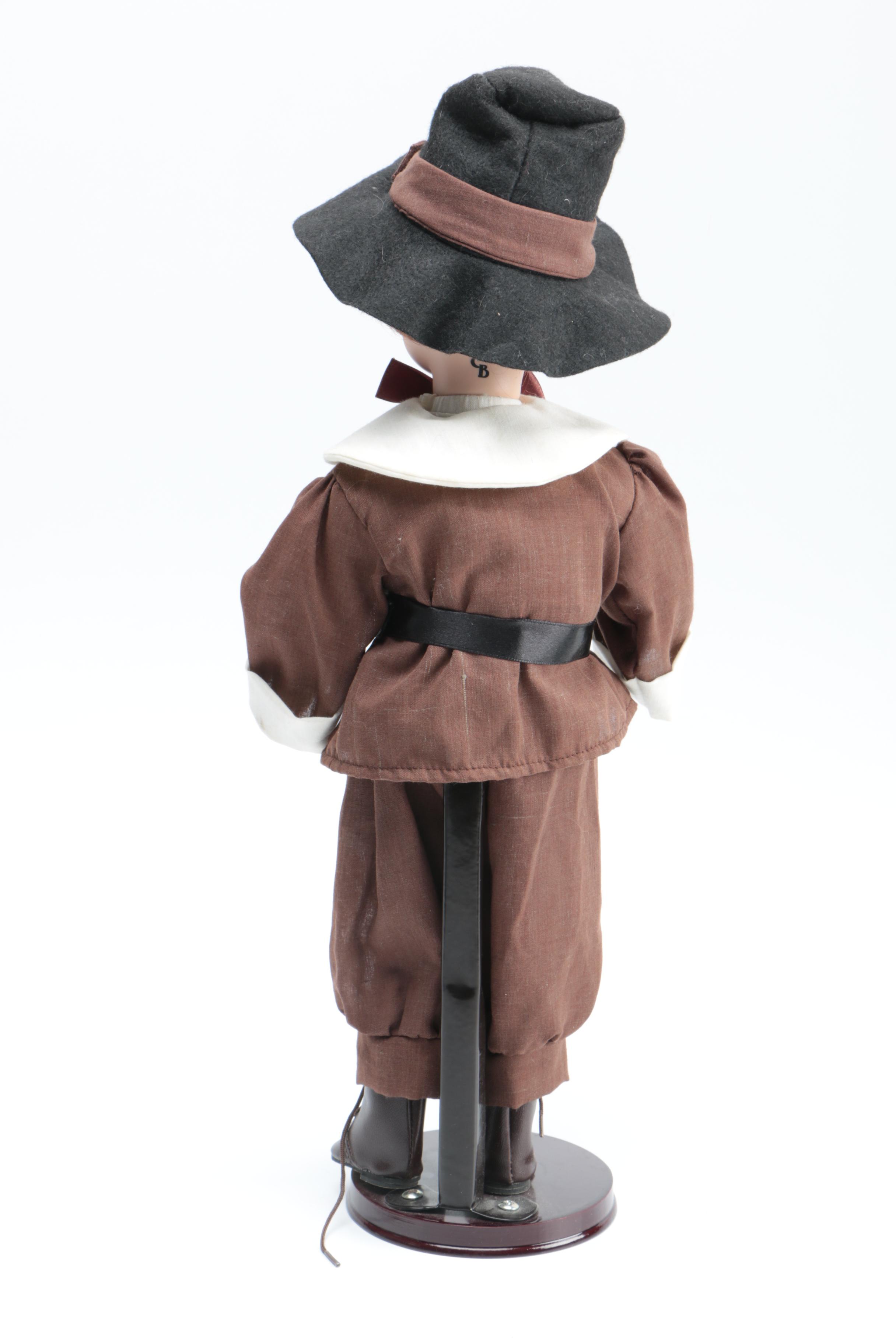 Porcelain Boy and Girl Pilgrim Dolls