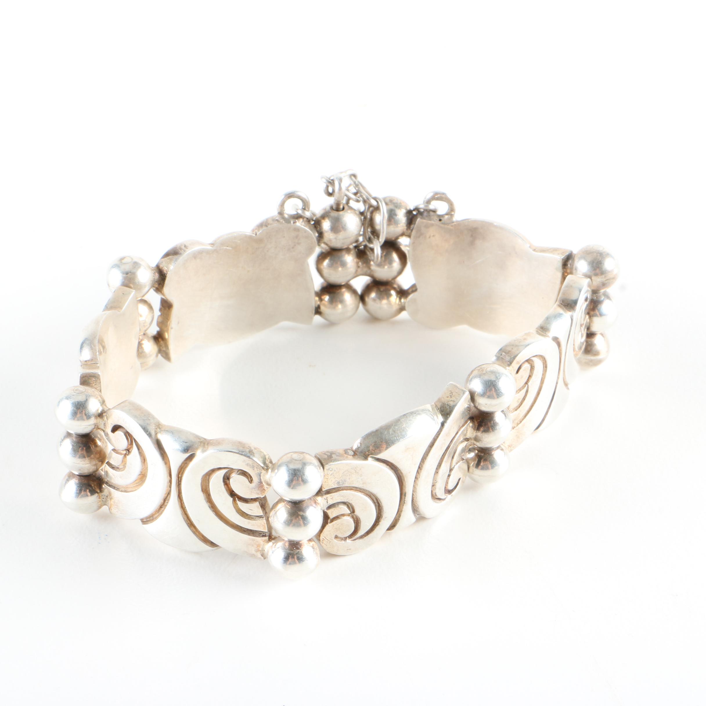 Vintage Sterling Silver Lopez Taxco Bracelet