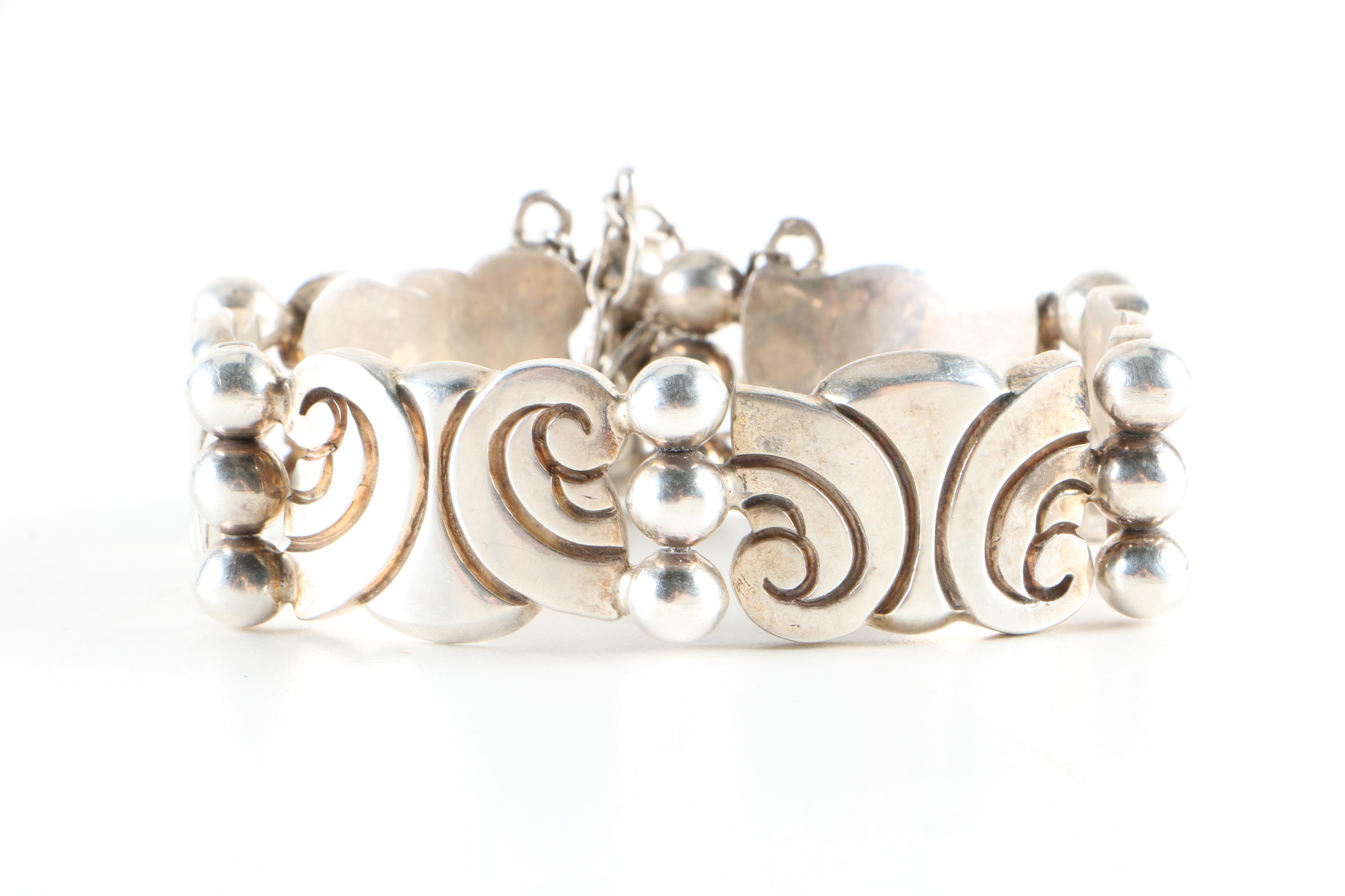 Vintage Sterling Silver Lopez Taxco Bracelet