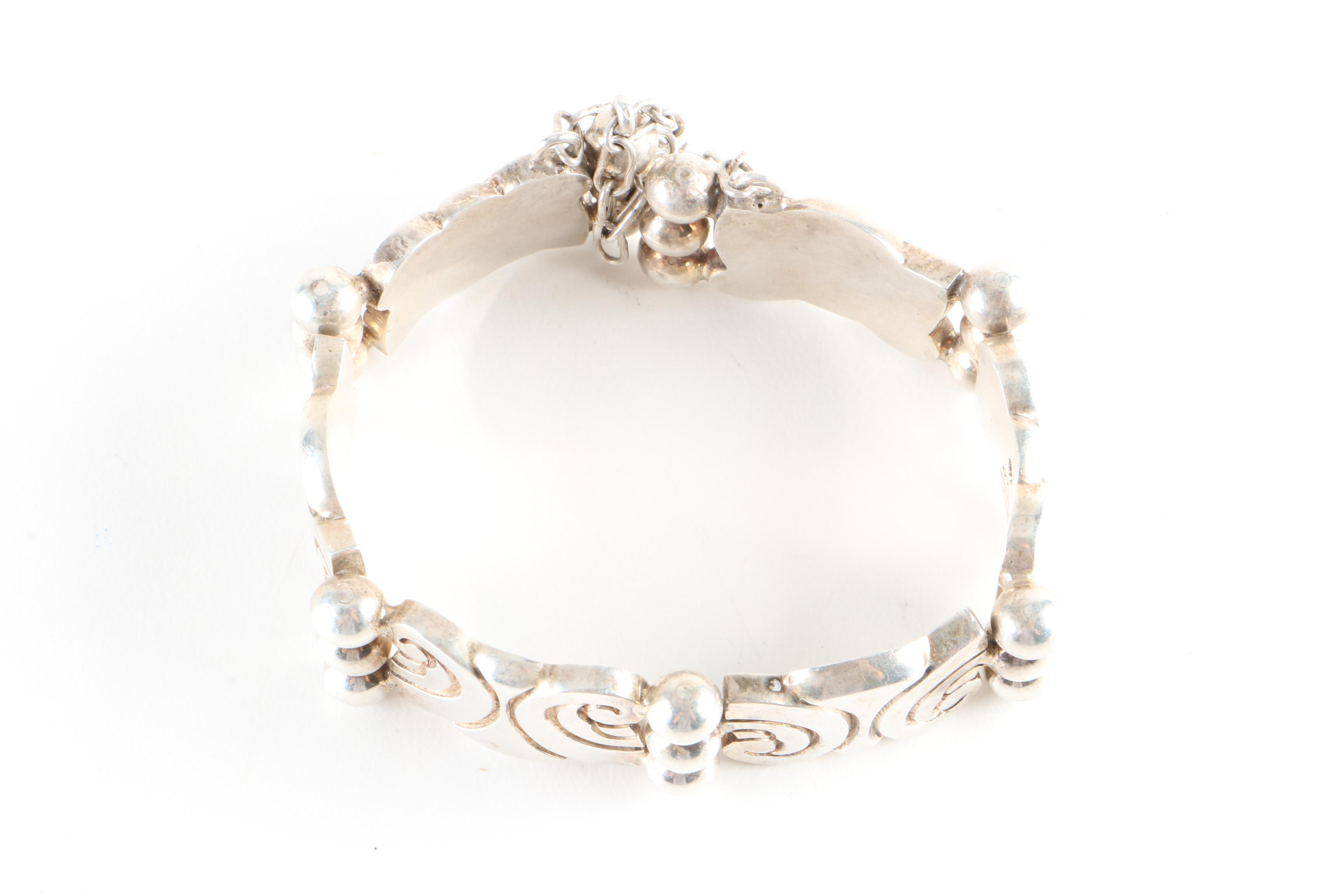 Vintage Sterling Silver Lopez Taxco Bracelet