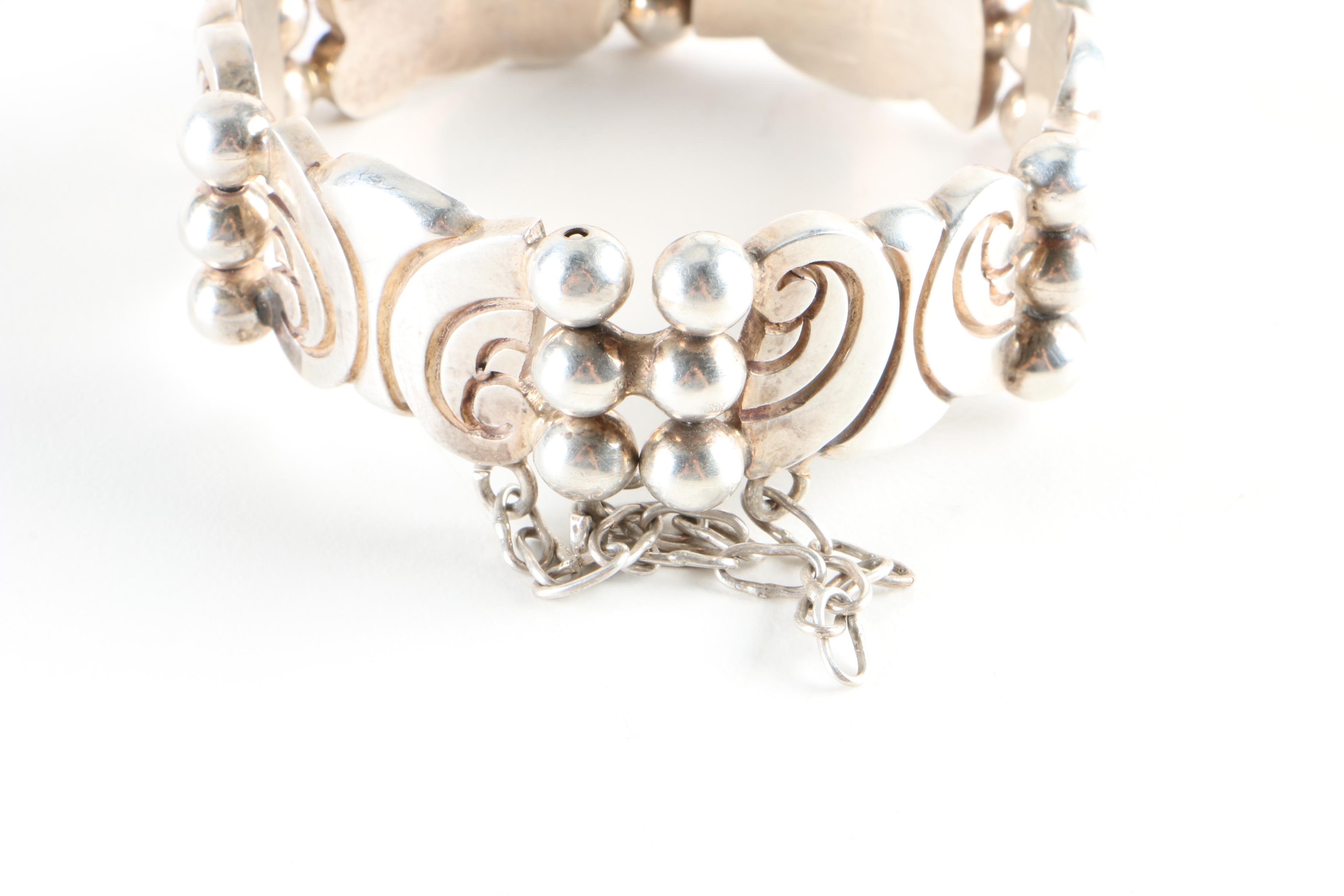 Vintage Sterling Silver Lopez Taxco Bracelet