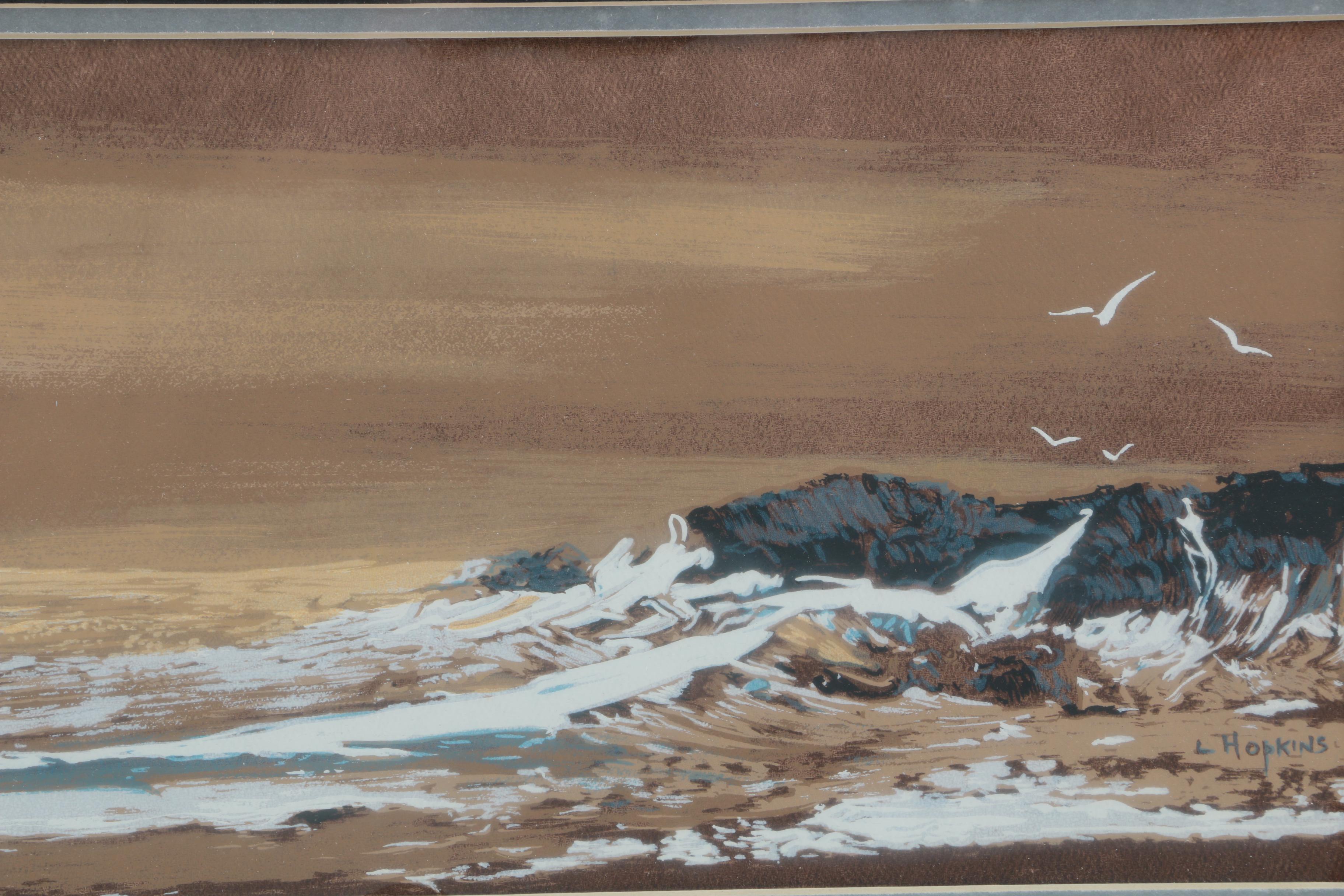 Lyman (Hopi) Hopkins Gouache on Paper "Trawlers"