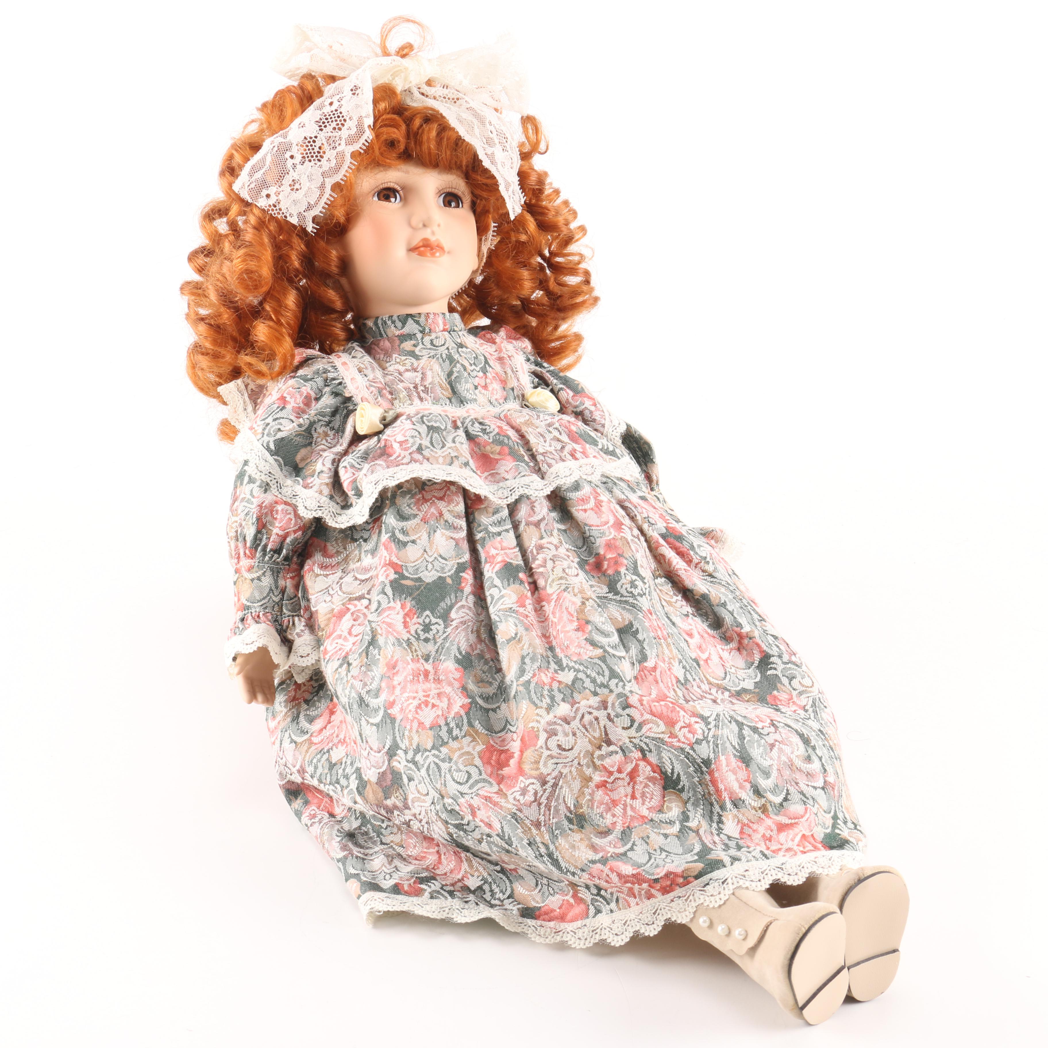 Red Haired Porcelain Doll