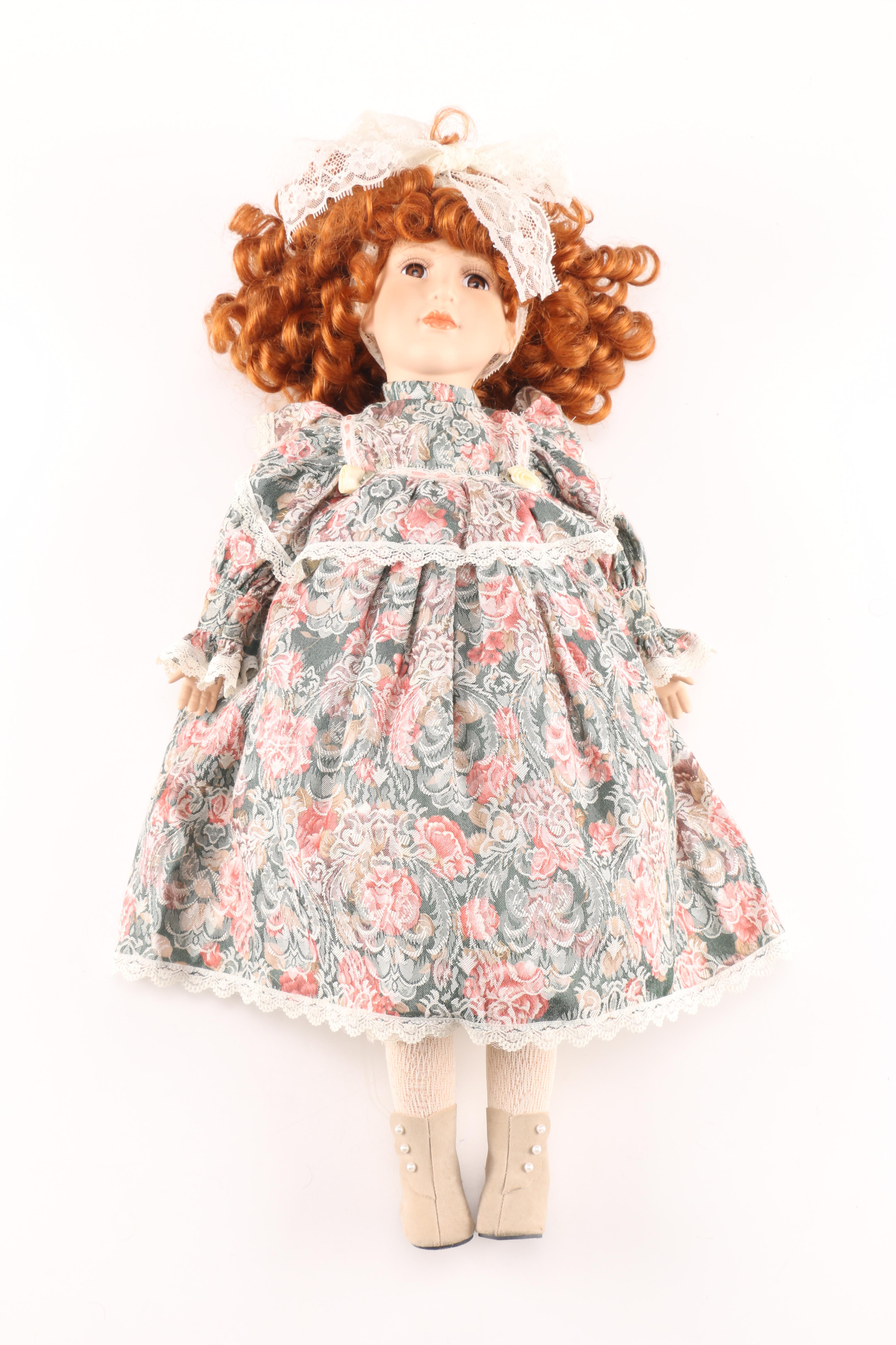 Red Haired Porcelain Doll