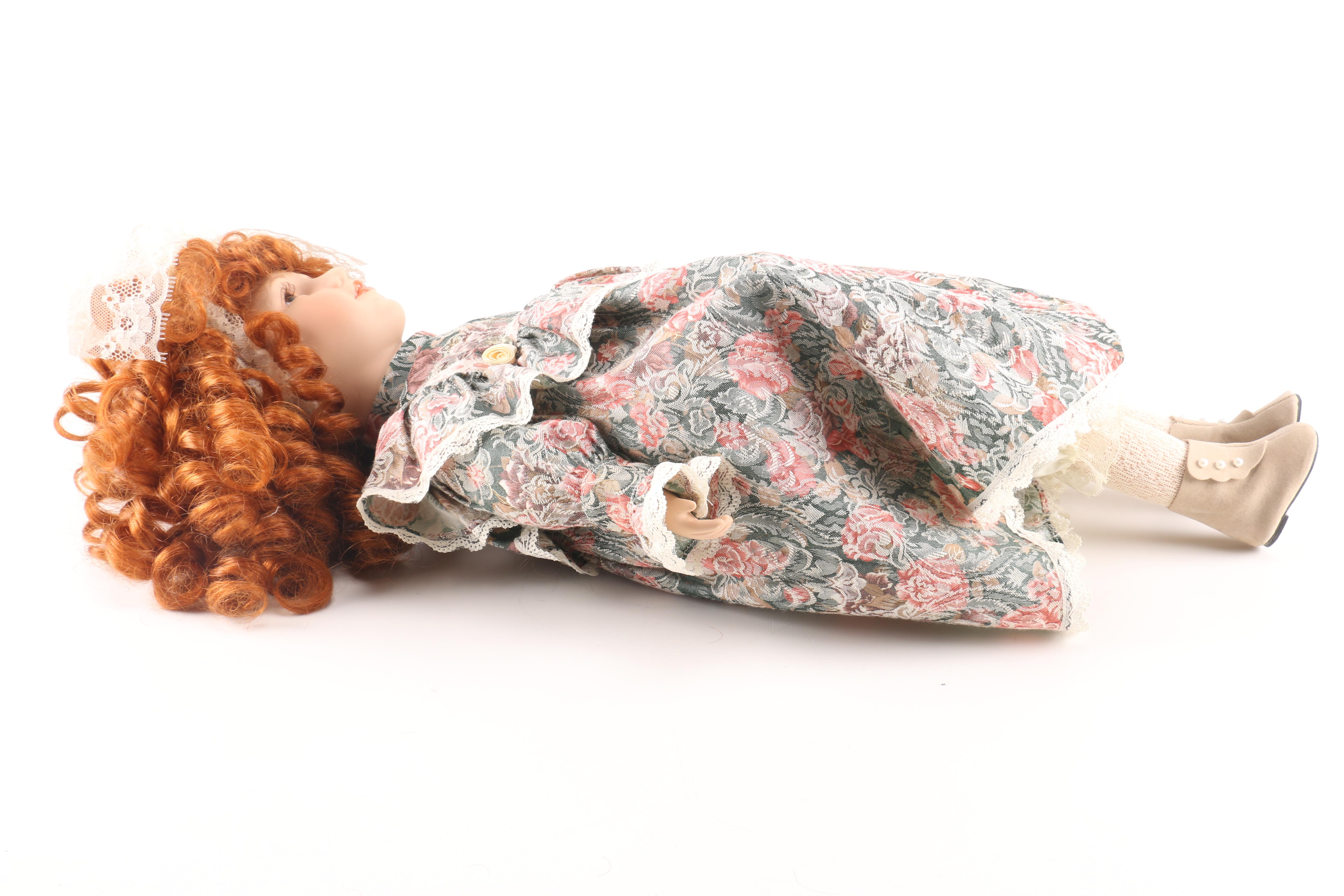 Red Haired Porcelain Doll
