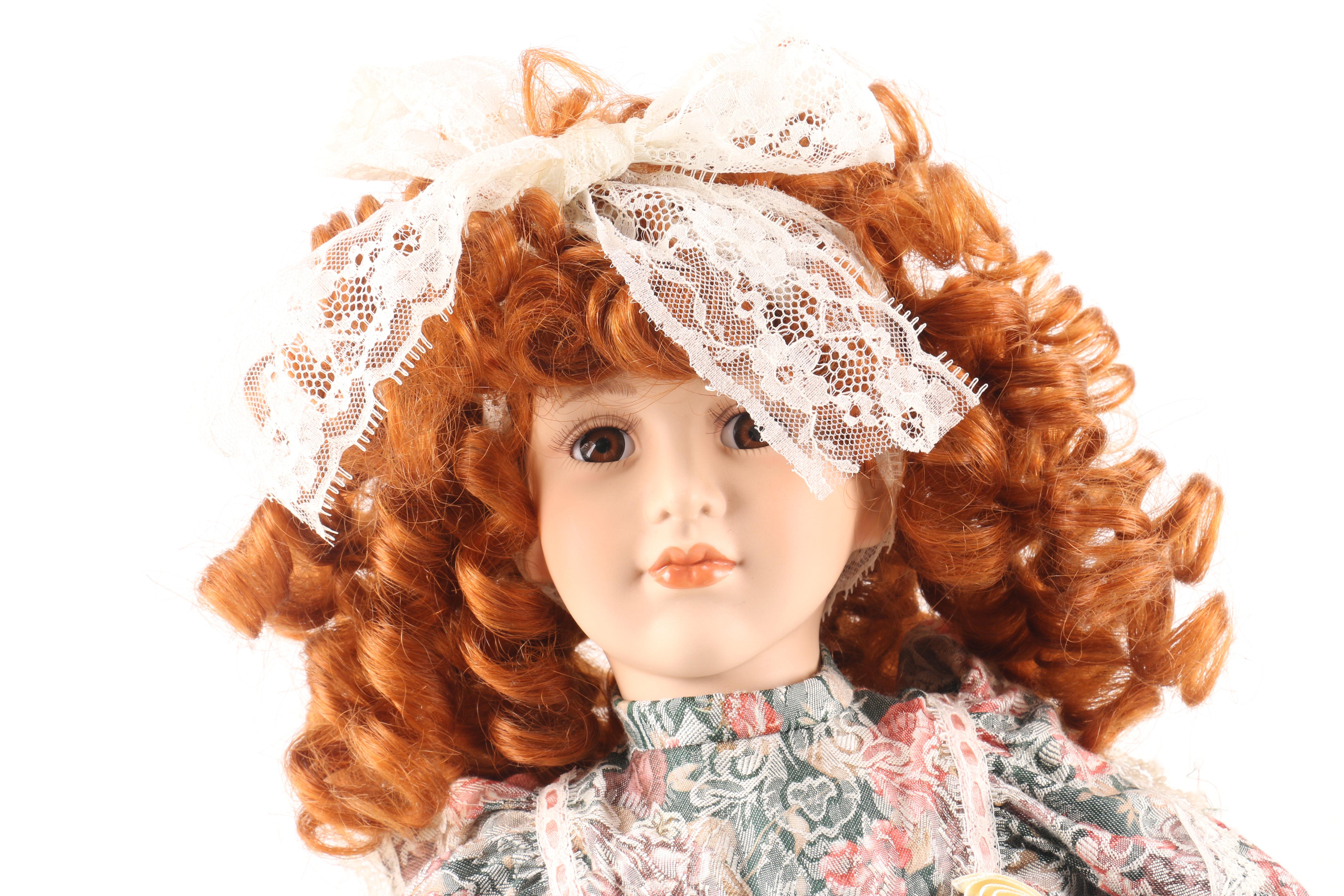 Red Haired Porcelain Doll