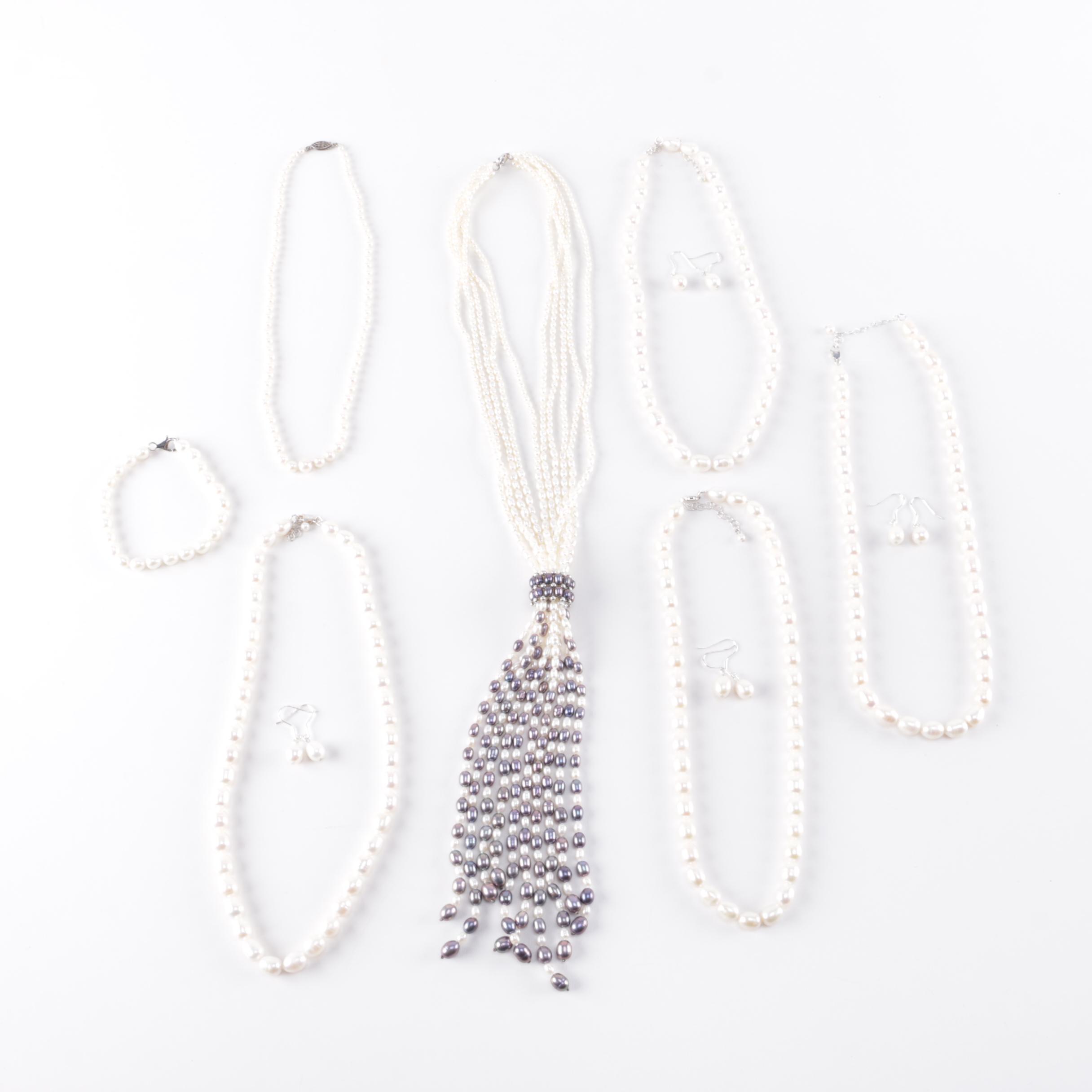 Assortment of Beaded Cultured Pearl Jewelry