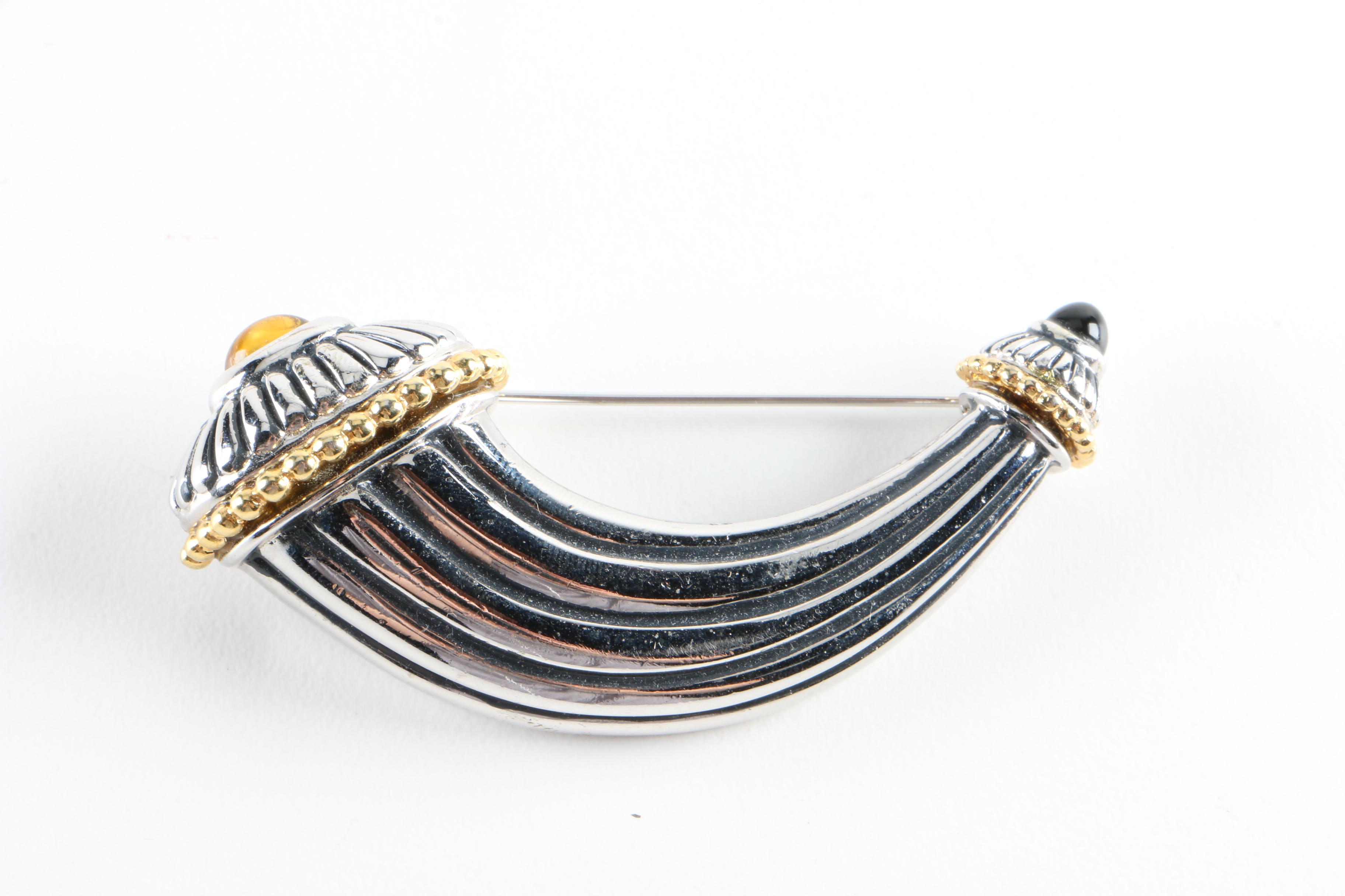 Vintage Brooches, Earrings, and a Pearl Bracelet