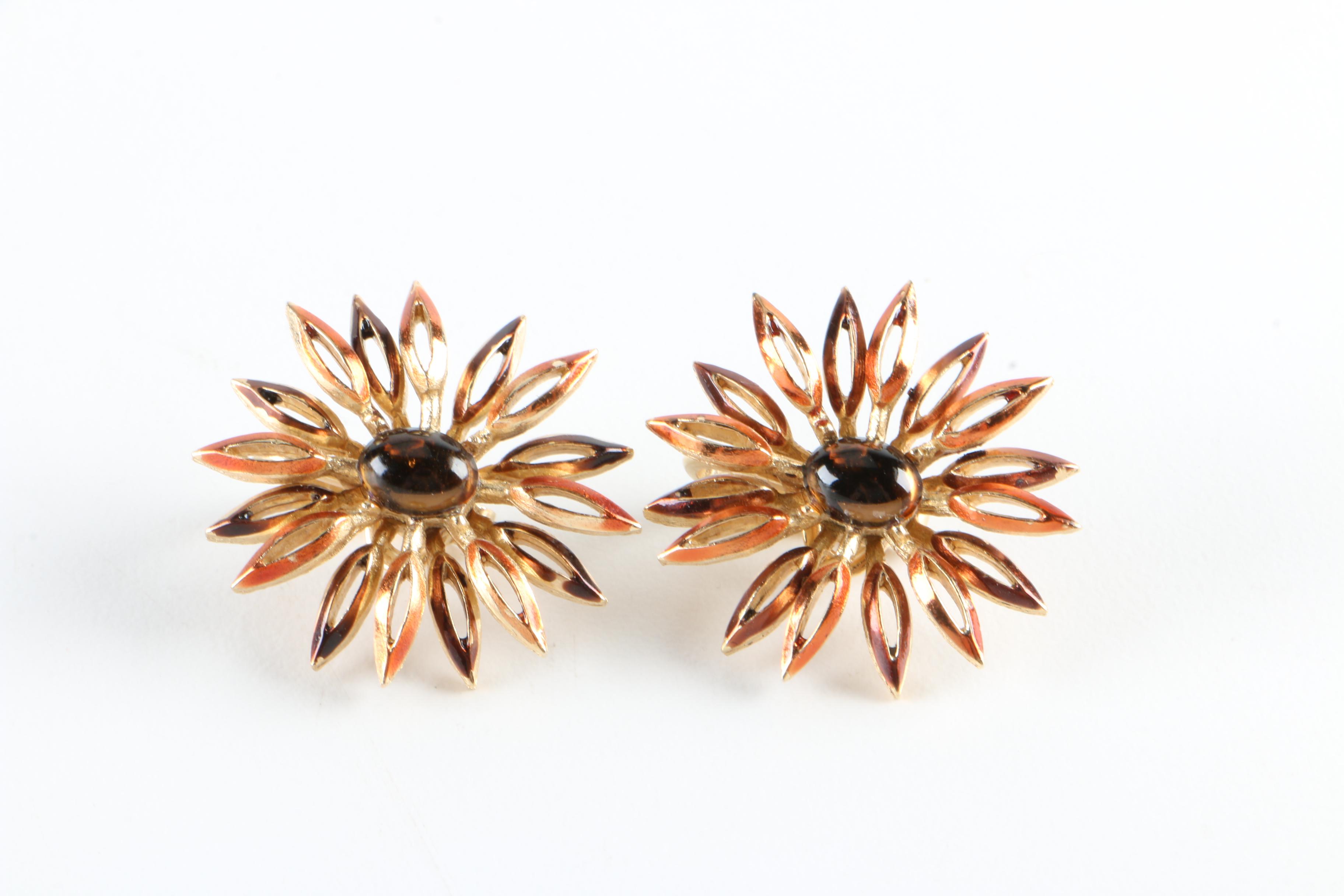 Vintage Brooches, Earrings, and a Pearl Bracelet