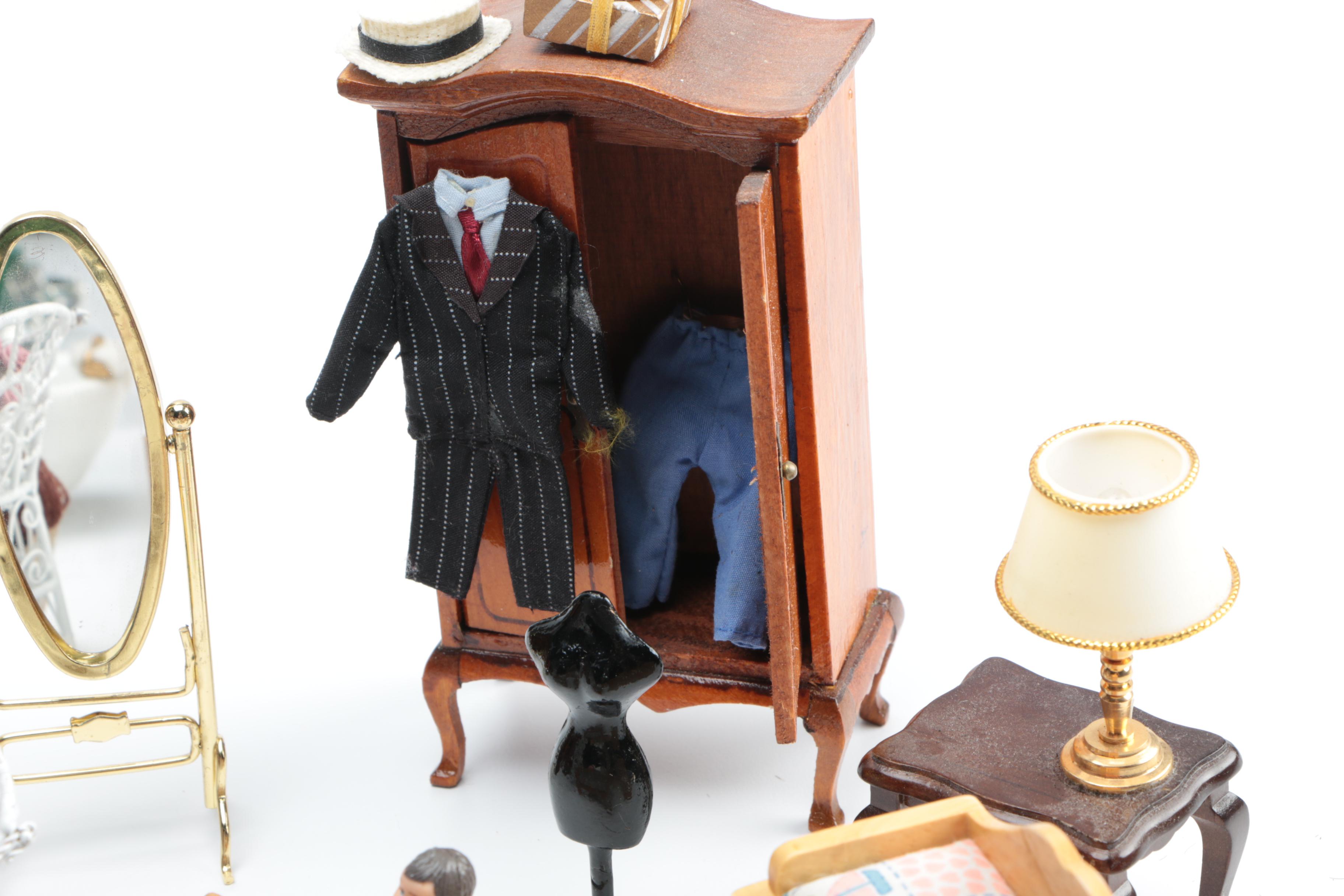 Assortment of Doll House Furniture and More