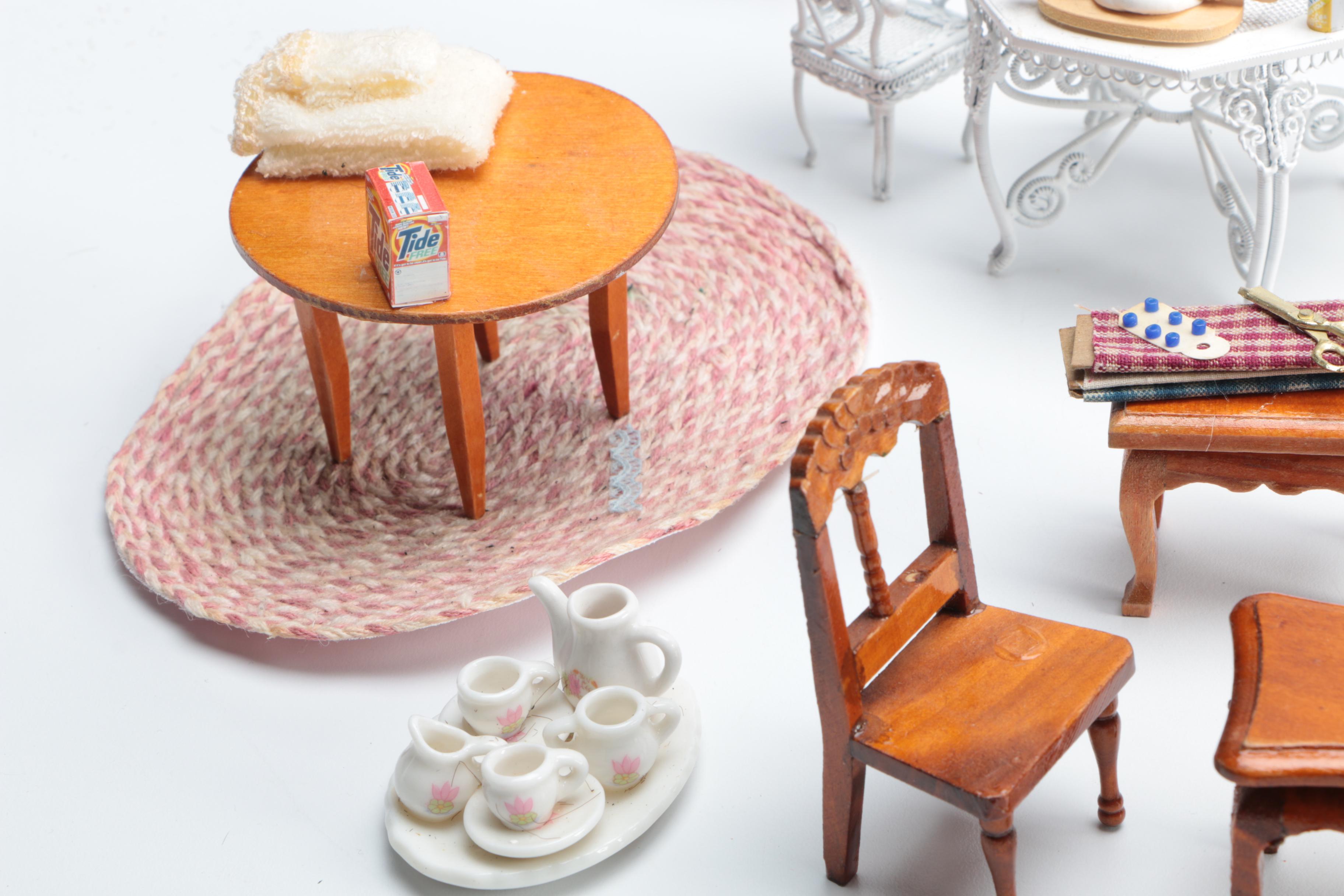 Assortment of Doll House Furniture and More