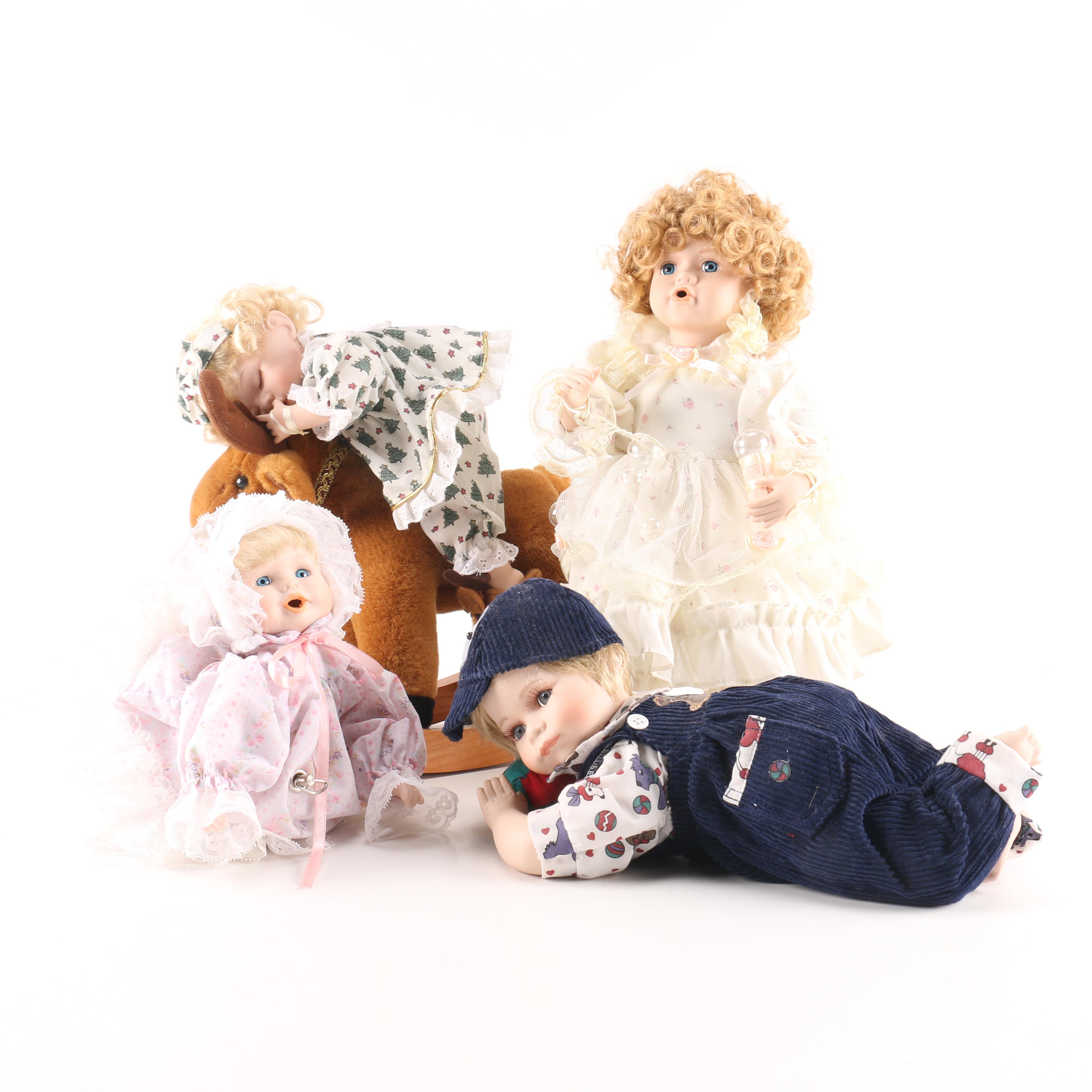 Assortment of Porcelain Baby Dolls