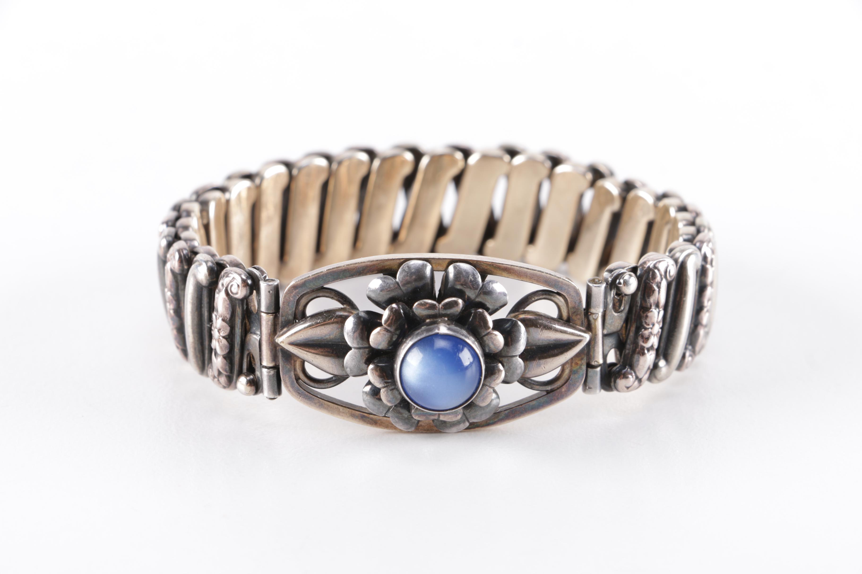 Vintage Sterling Bracelet and 800 Silver Lipstick Case