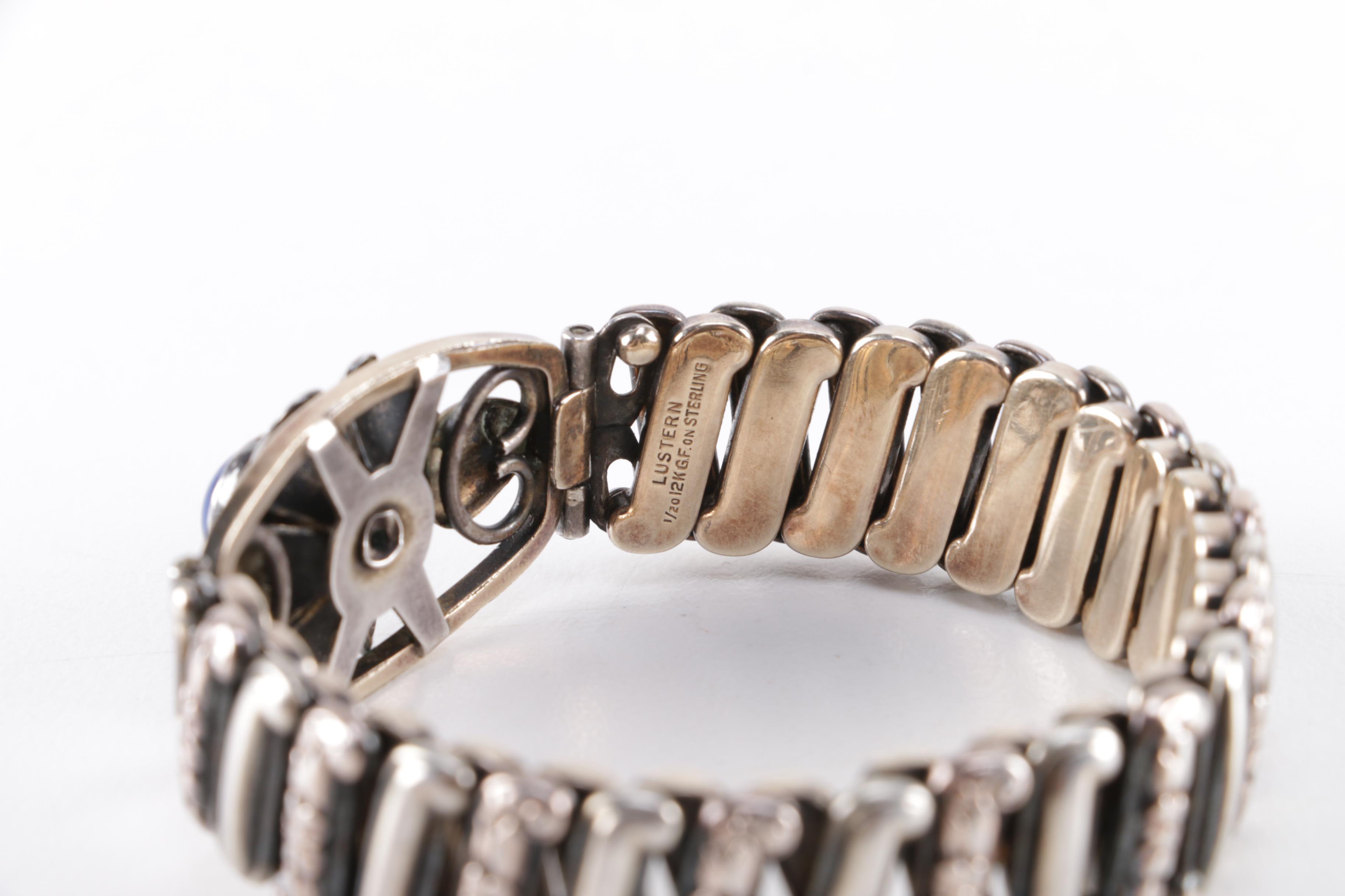 Vintage Sterling Bracelet and 800 Silver Lipstick Case