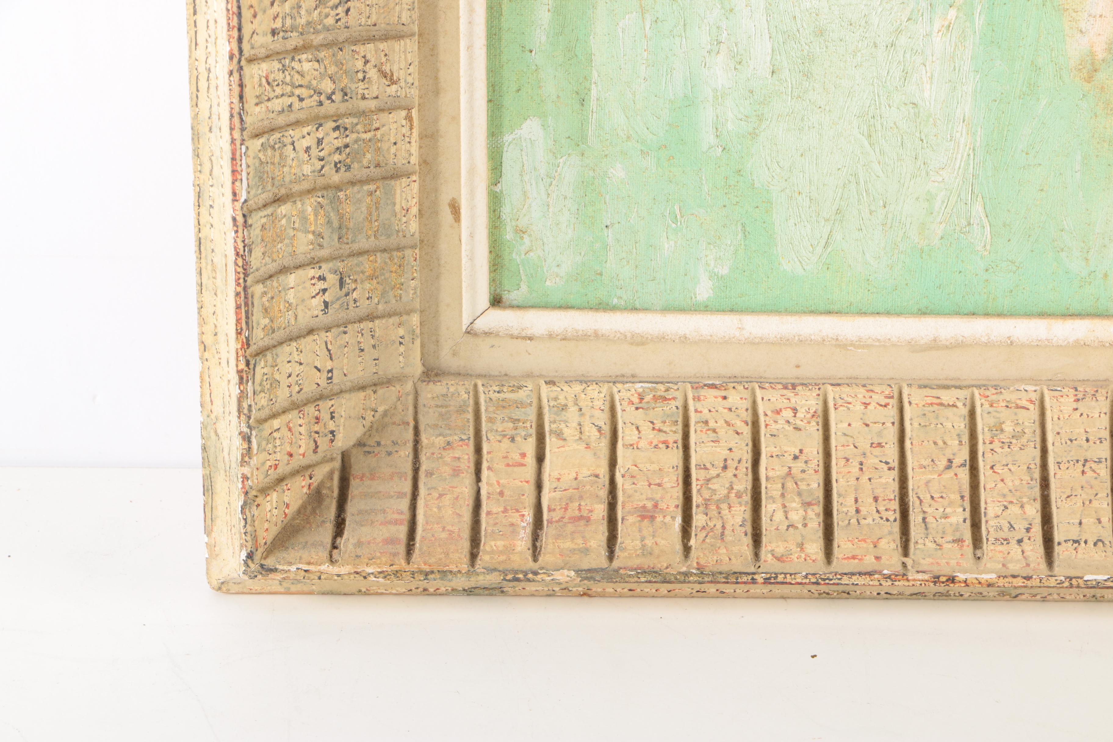 Signed Oil on Board Portrait of a Clown