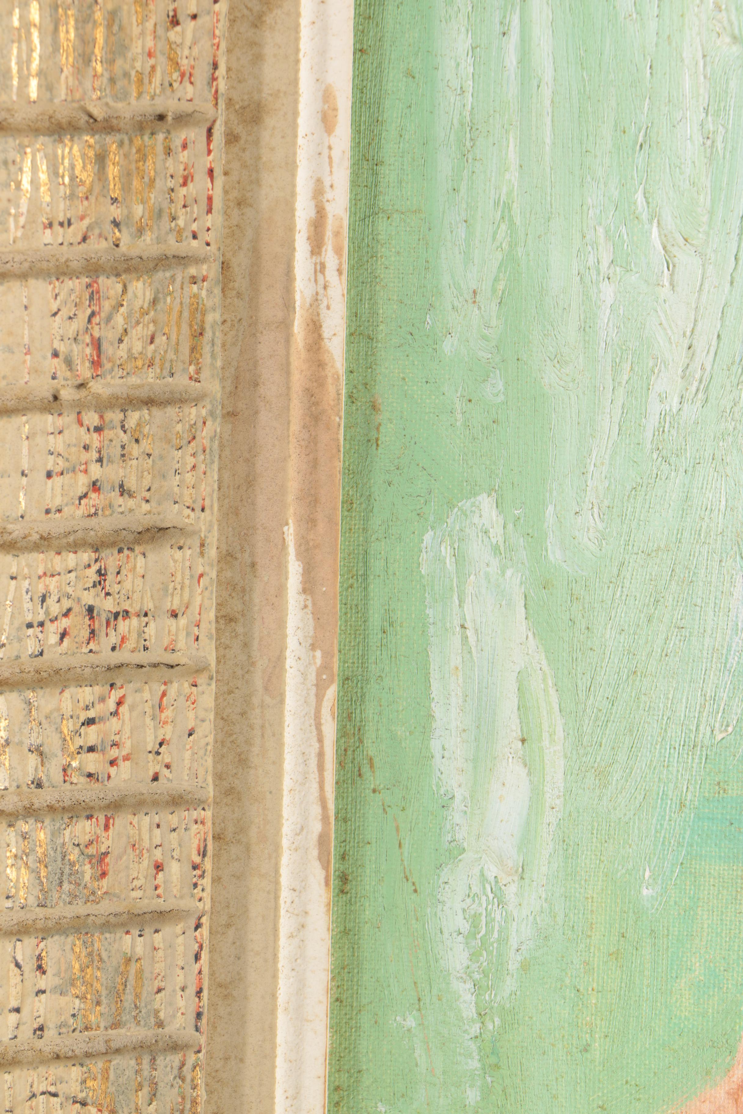 Signed Oil on Board Portrait of a Clown