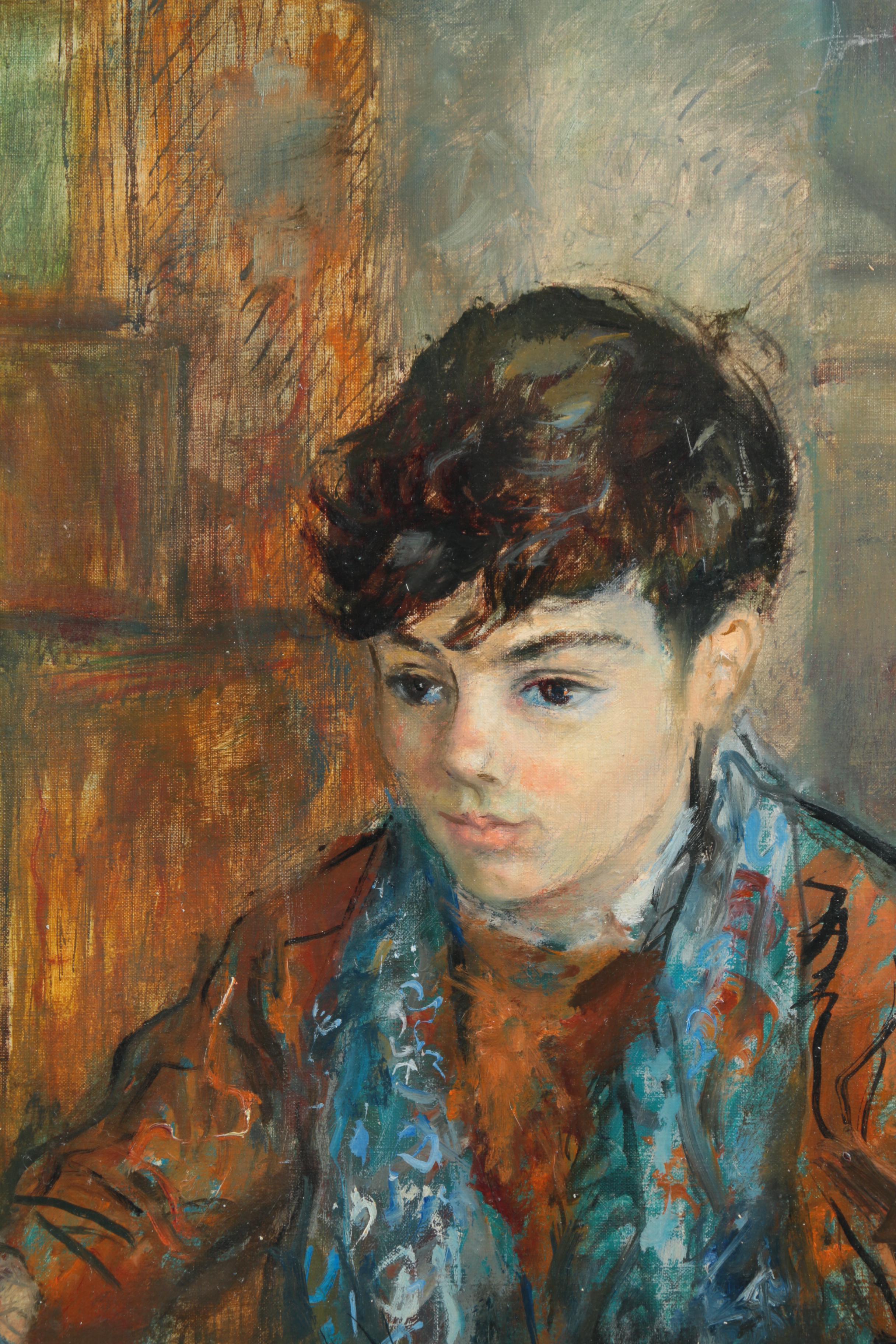 Oil Painting on Canvas of a Boy by Moretti