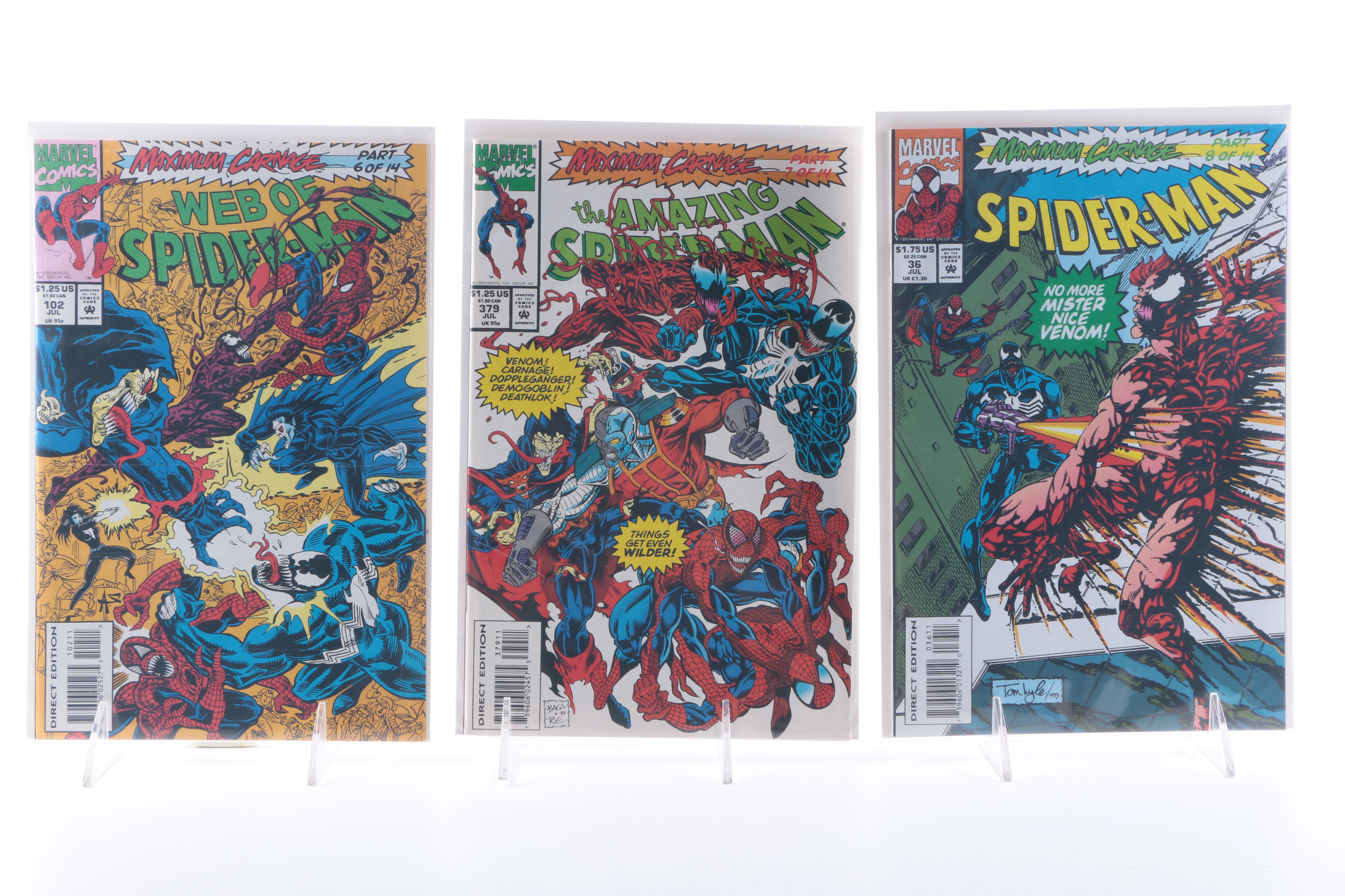 Assorted Marvel Symbiote Comics with Venom Display