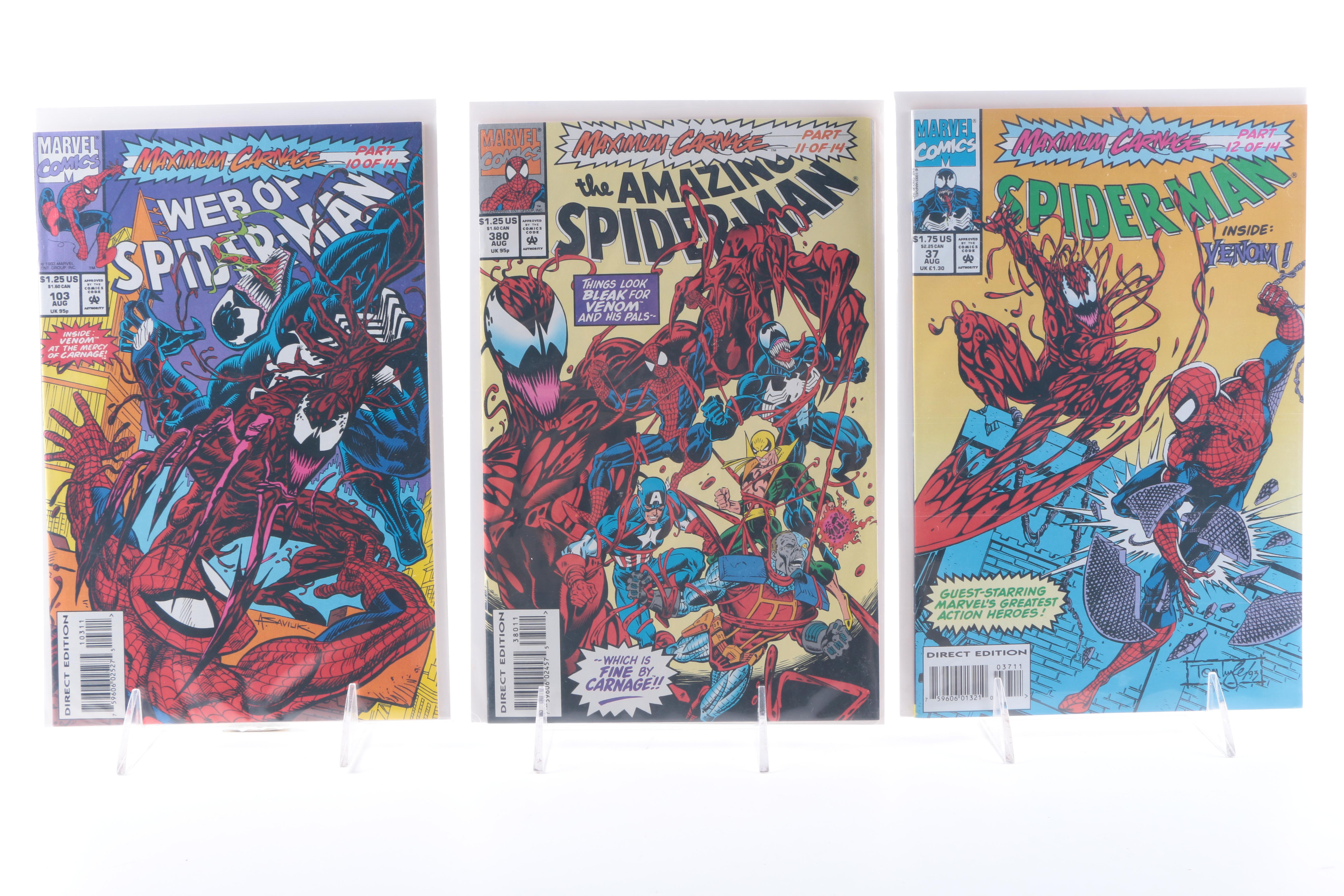 Assorted Marvel Symbiote Comics with Venom Display