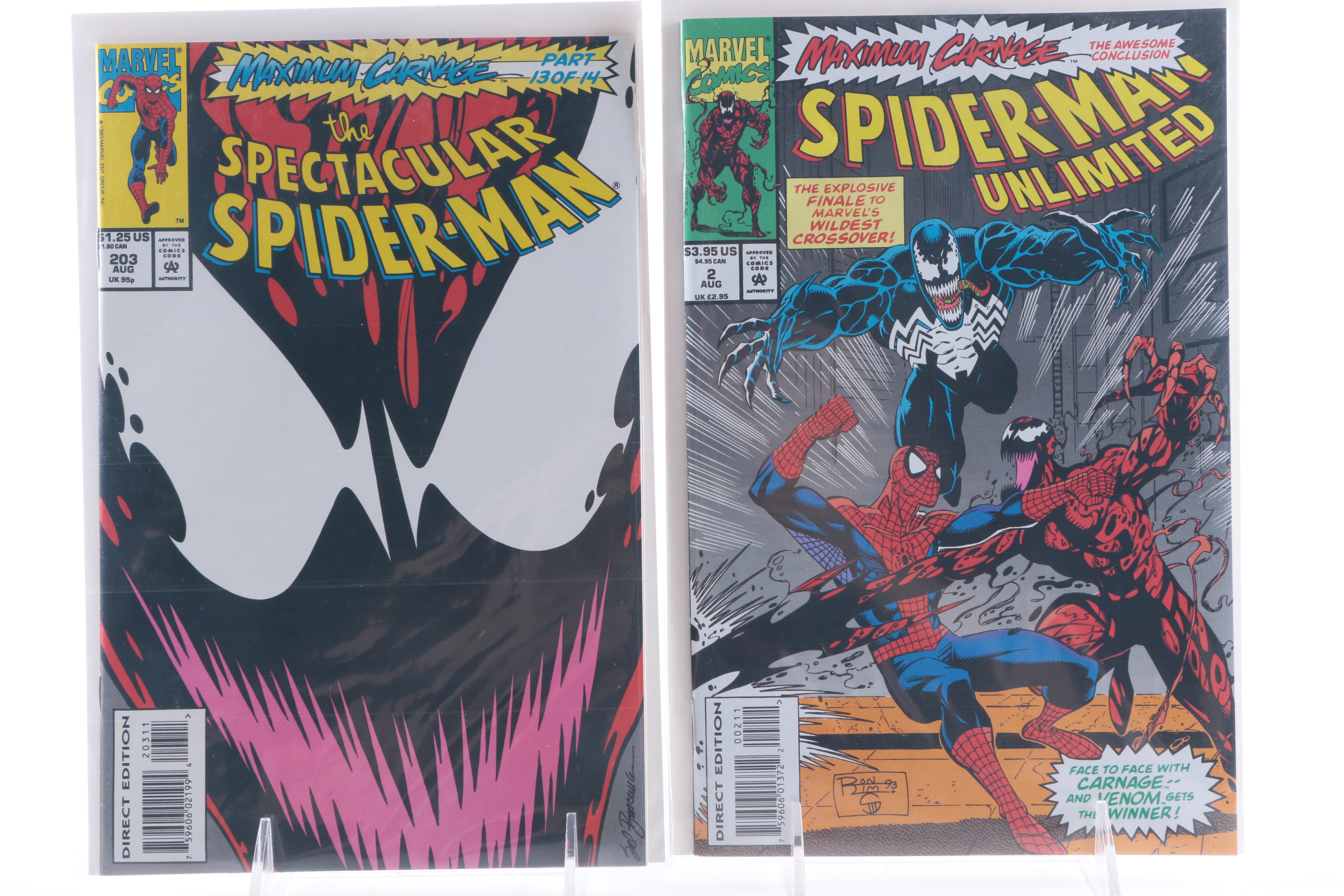 Assorted Marvel Symbiote Comics with Venom Display