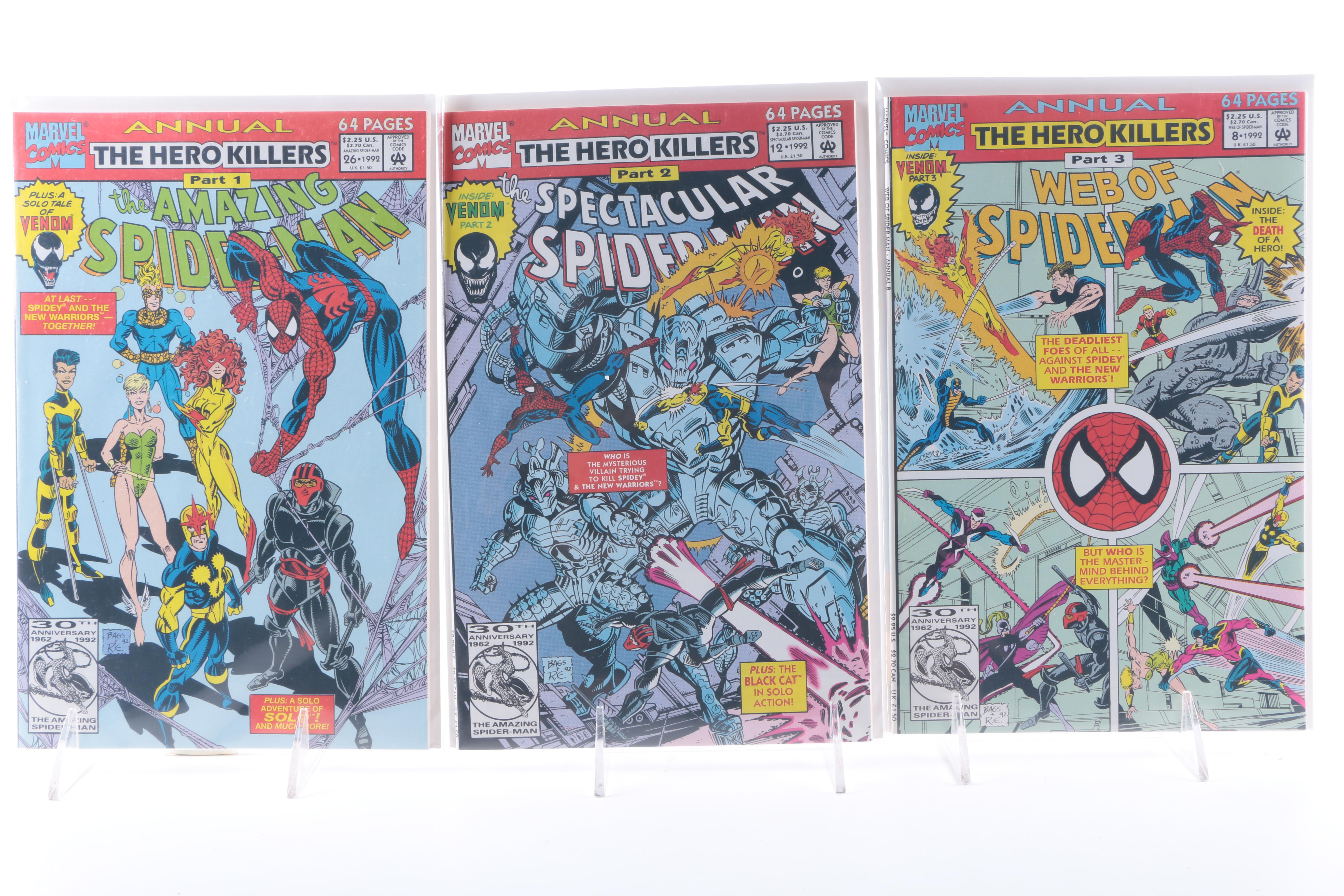 Assorted Marvel Symbiote Comics with Venom Display