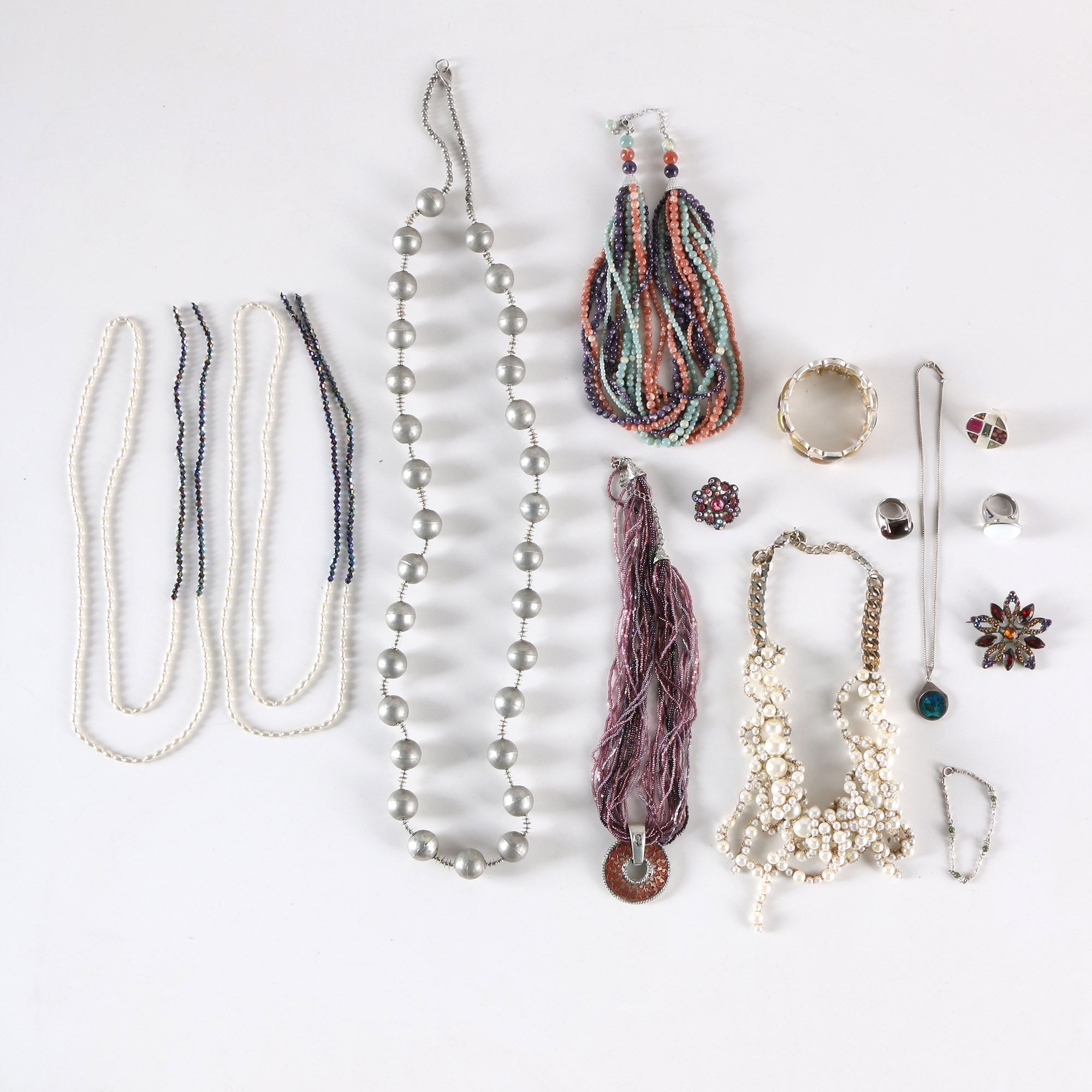 Costume Jewelry Including a Sterling Silver Pendant