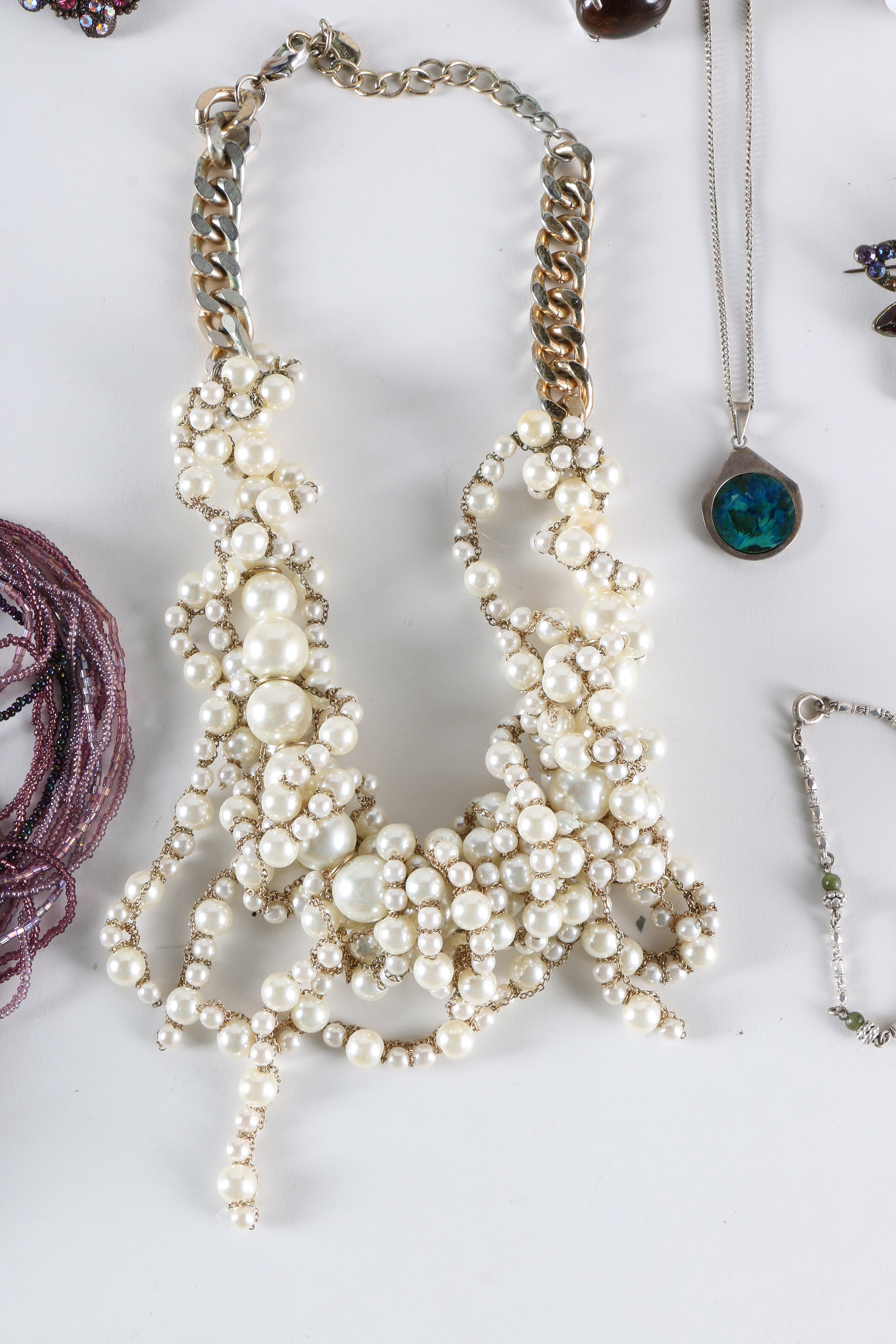Costume Jewelry Including a Sterling Silver Pendant