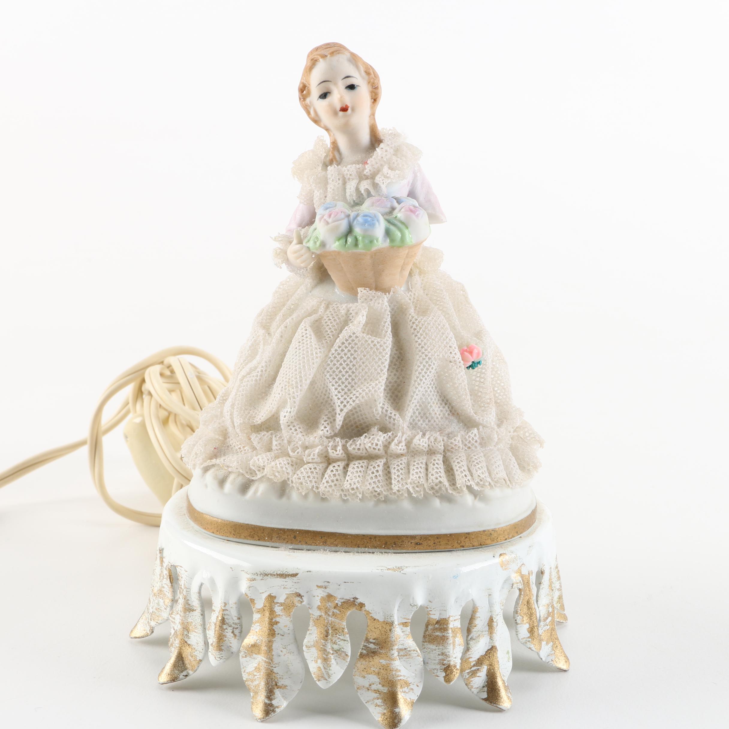 Figurine and Underwriters Laboratories Lamp