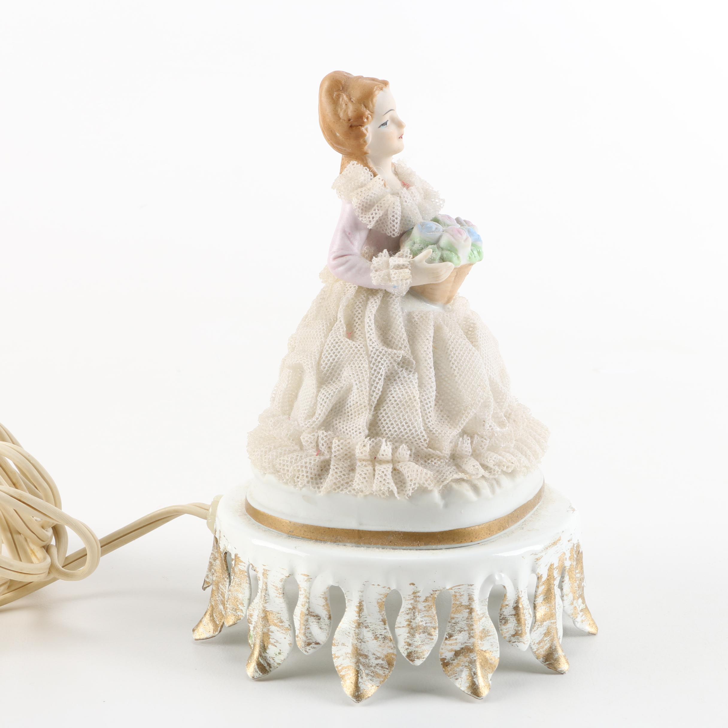 Figurine and Underwriters Laboratories Lamp