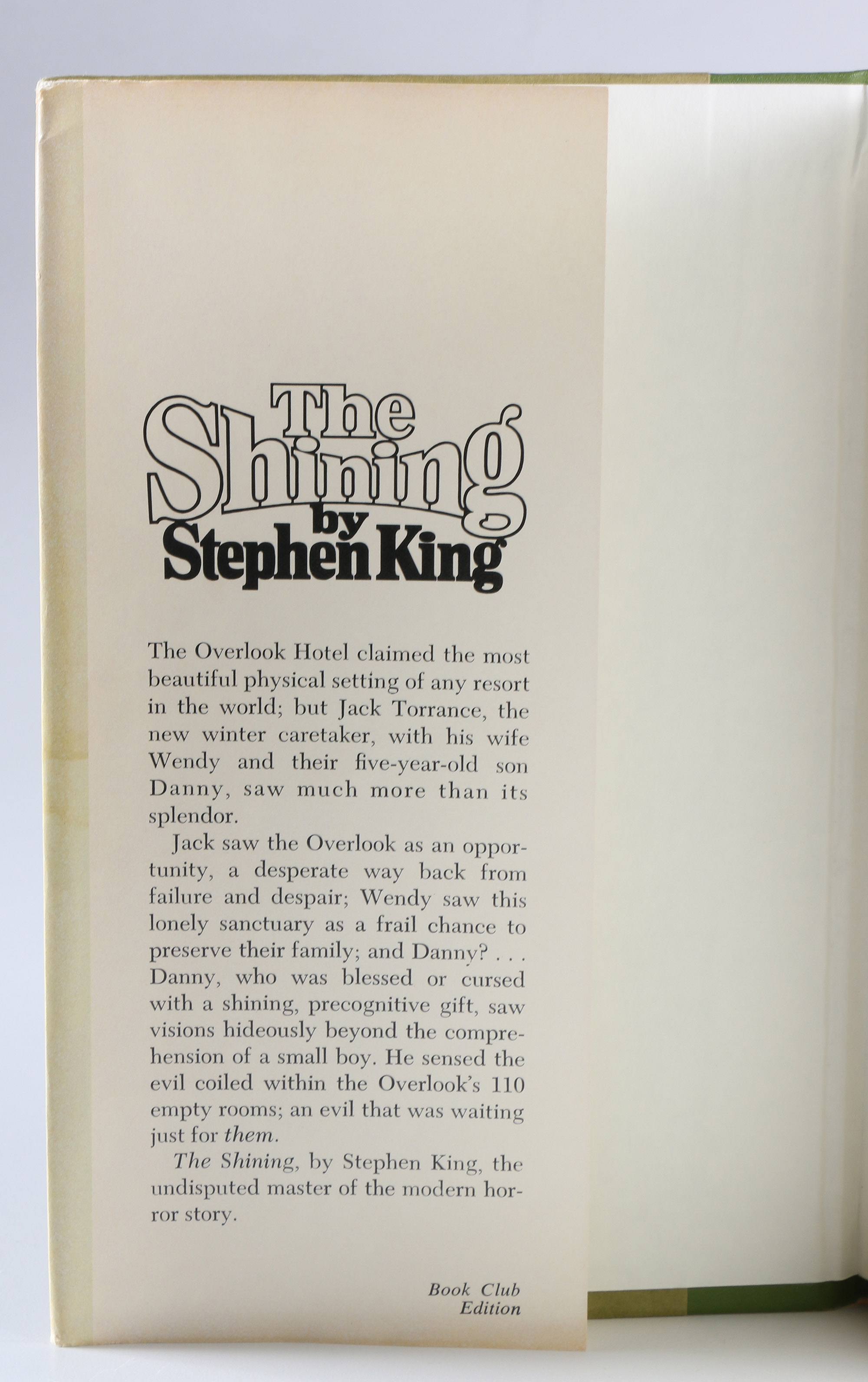 1977 Book Club Edition of "The Shining" by Stephen King