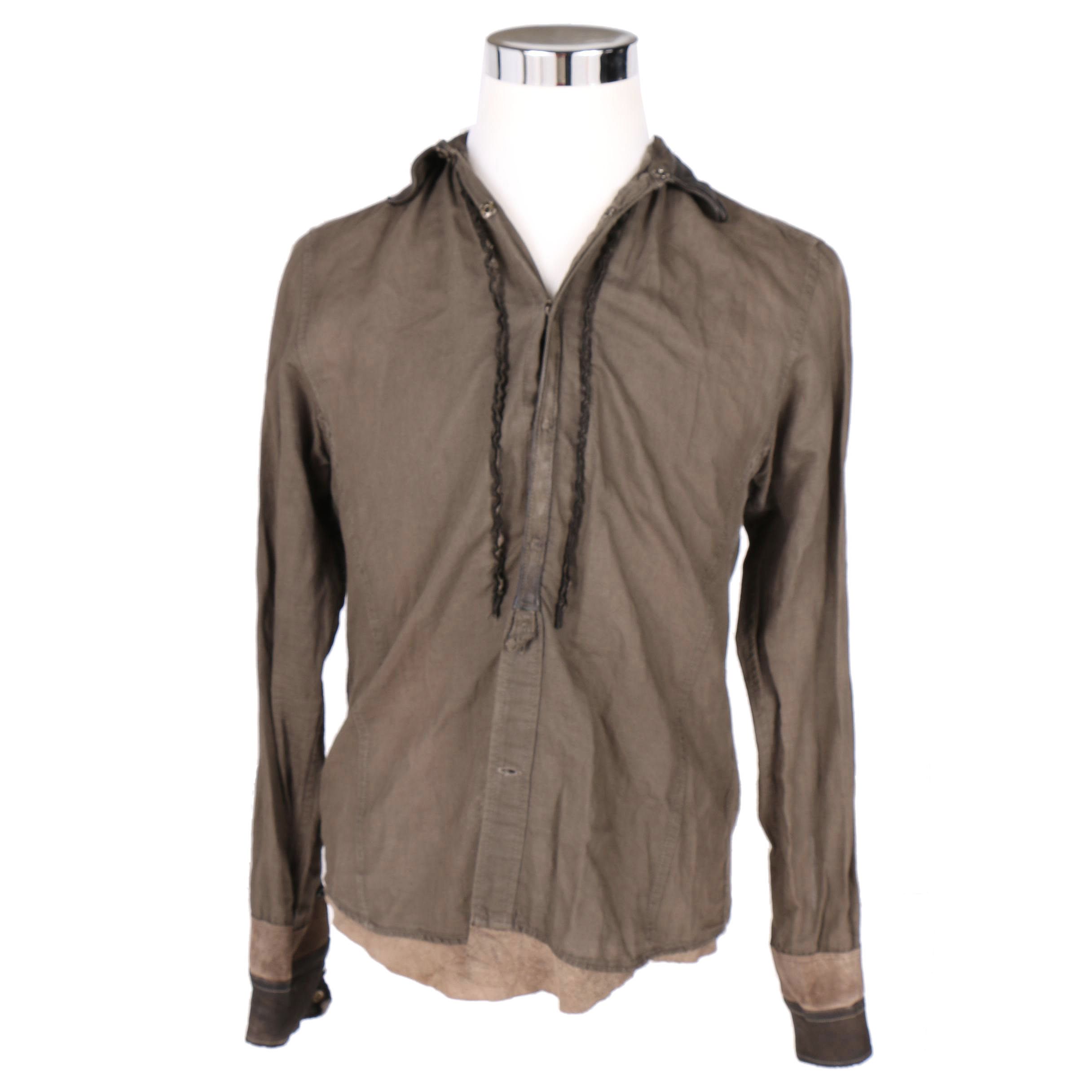 Kiminori Morishita Shirt with Leather Detailing