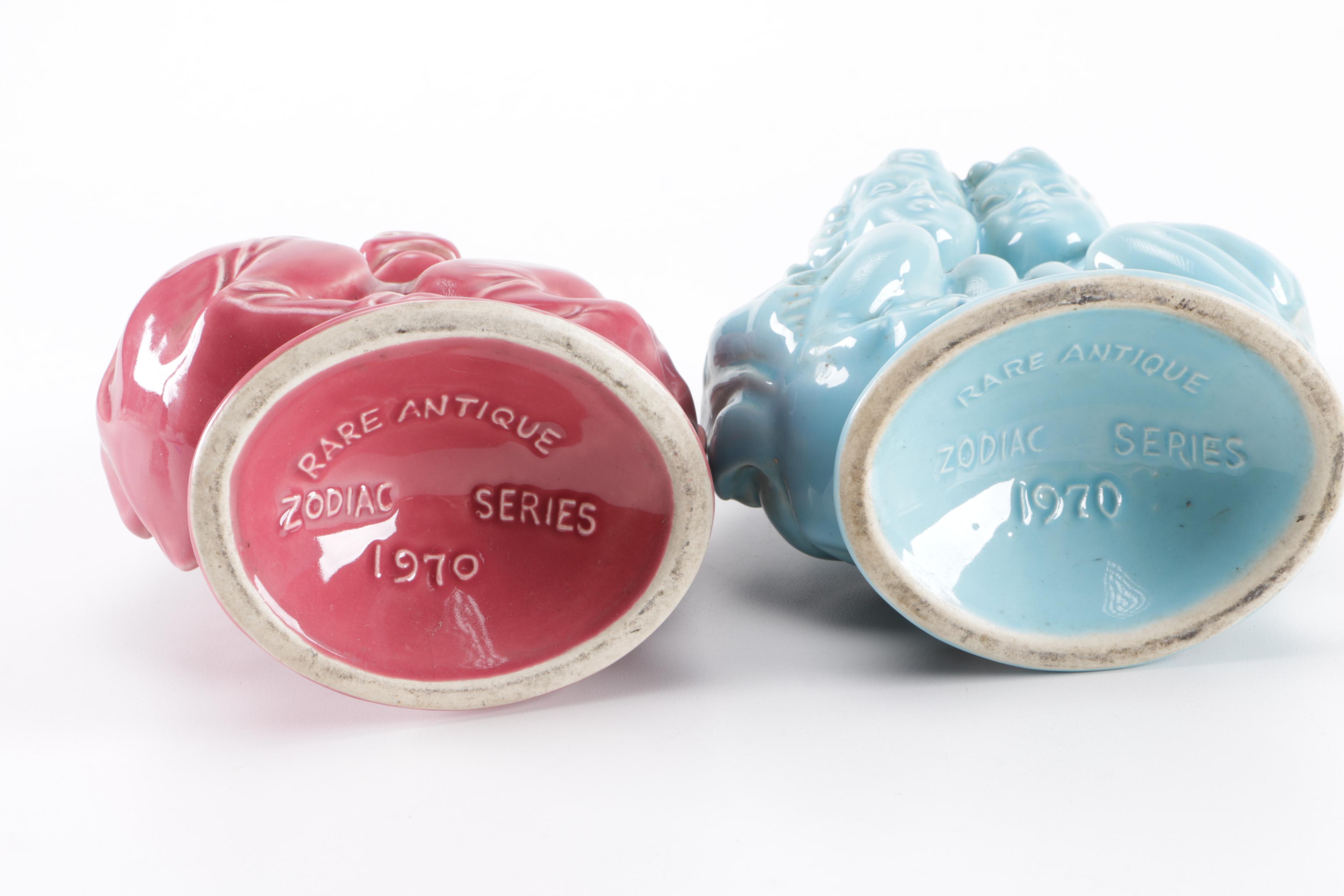 1970 "Rare Antique Zodiac Series" Ceramic Kentucky Bourbon Decanters