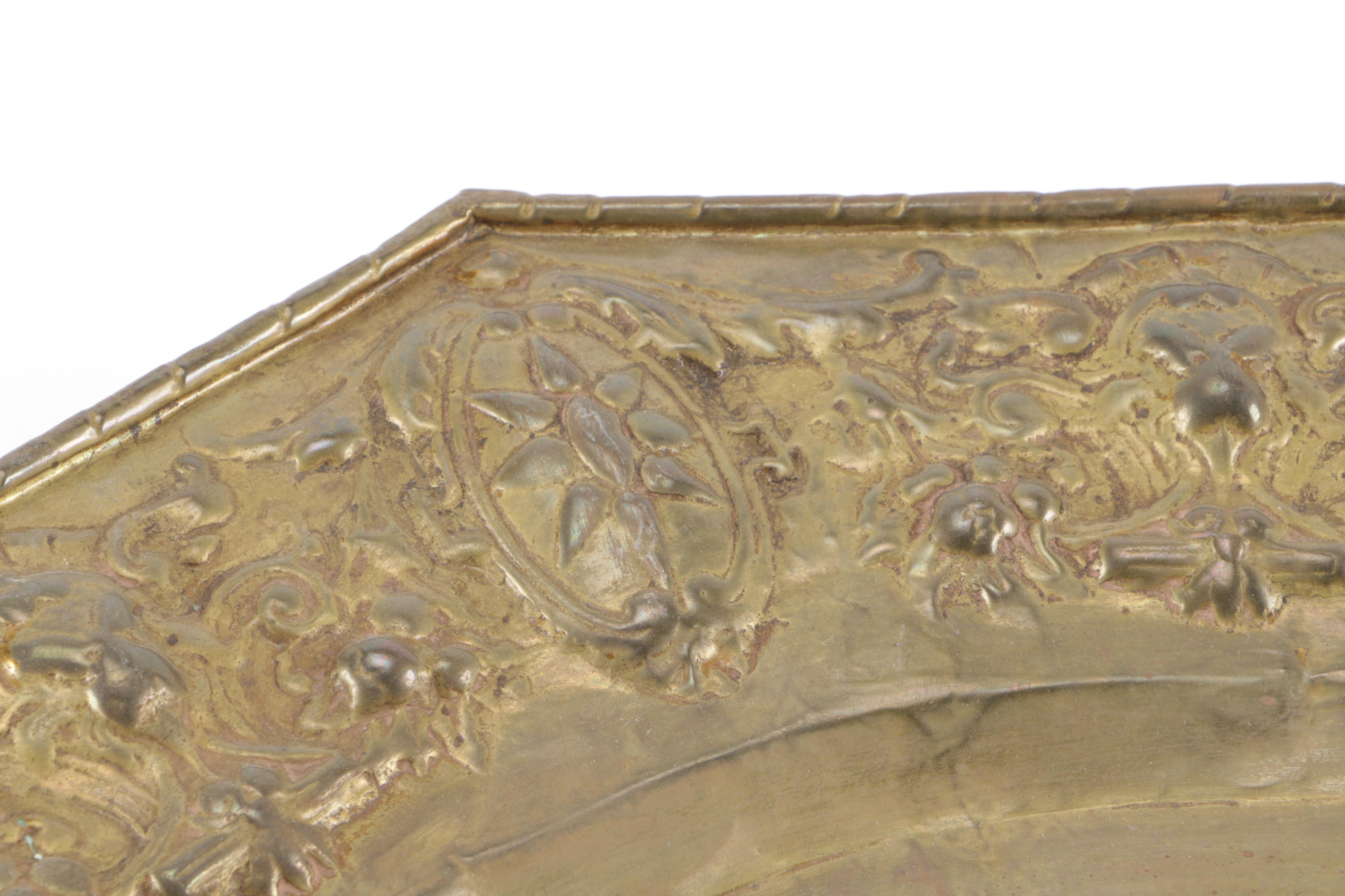Repousse Brass Charger Tray