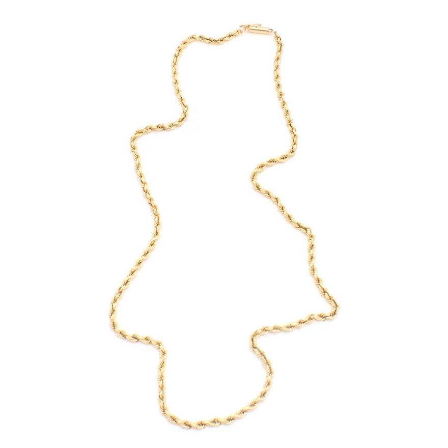 14K Yellow Gold Rope Chain