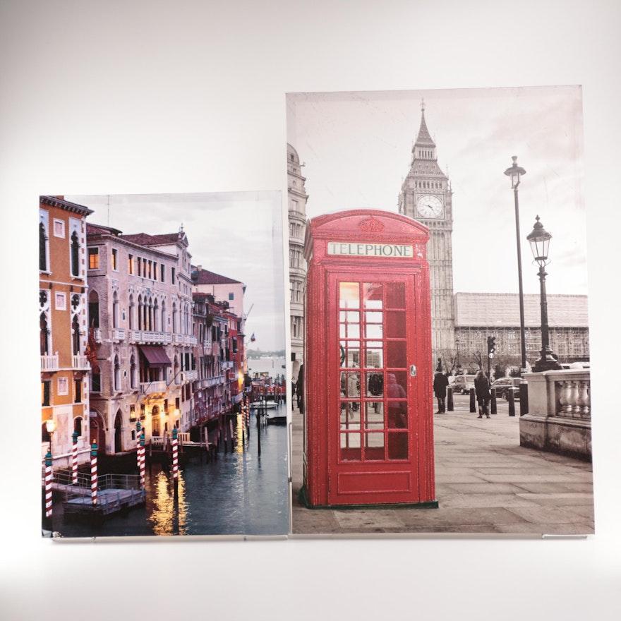 Giclée Prints After Photographic Cityscapes of London and Venice