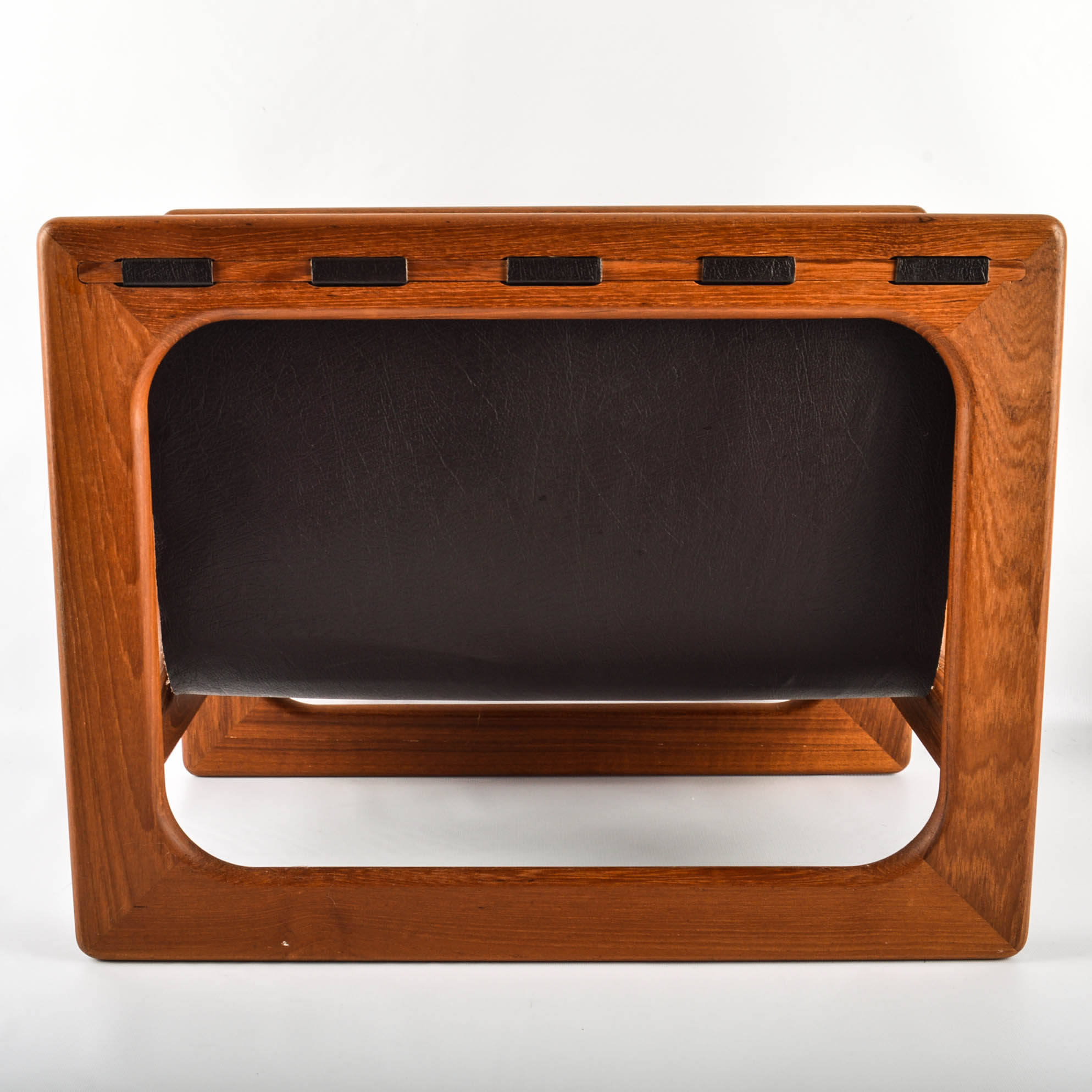 Danish Modern Salin Møbler Teak and Leather Magazine Rack