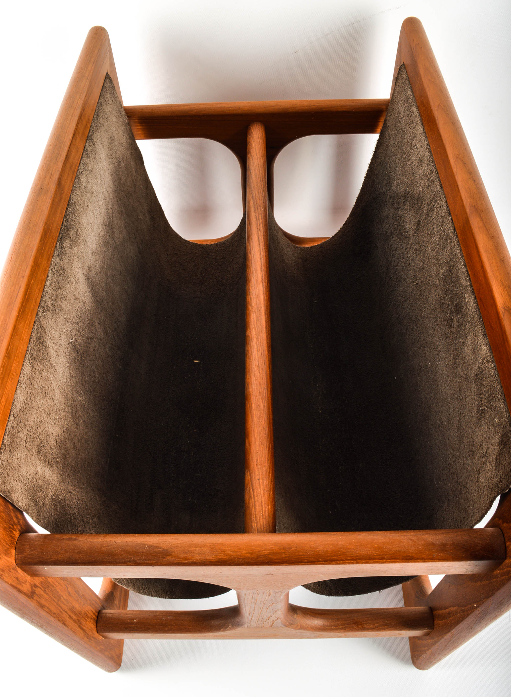 Danish Modern Salin Møbler Teak and Leather Magazine Rack