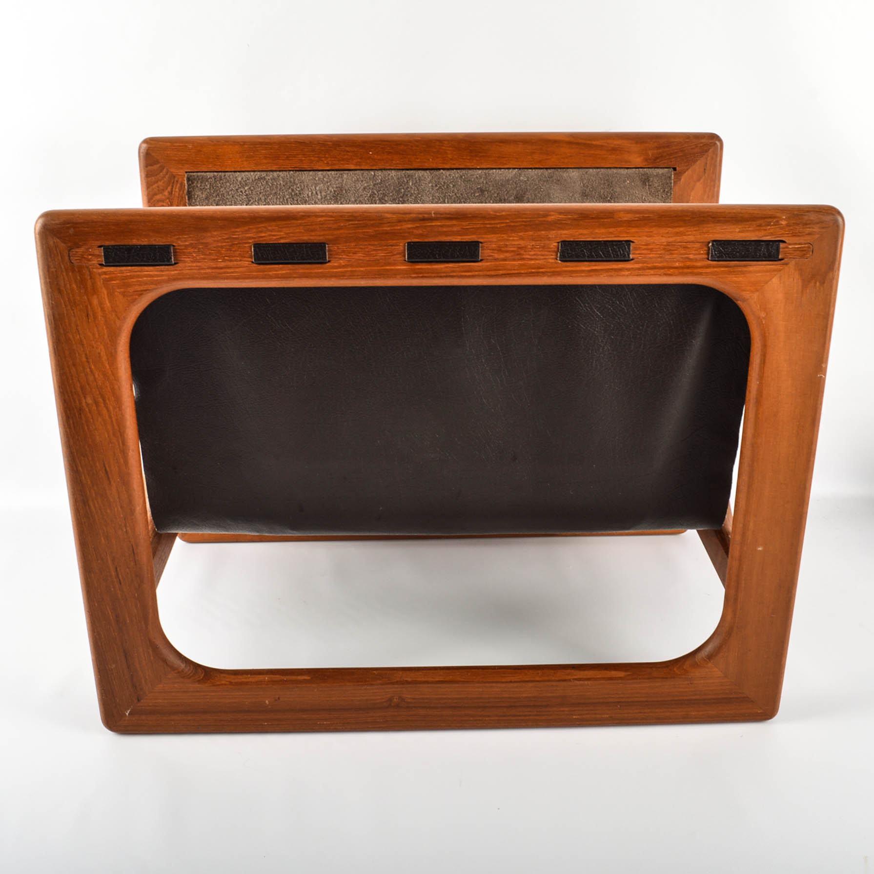 Danish Modern Salin Møbler Teak and Leather Magazine Rack