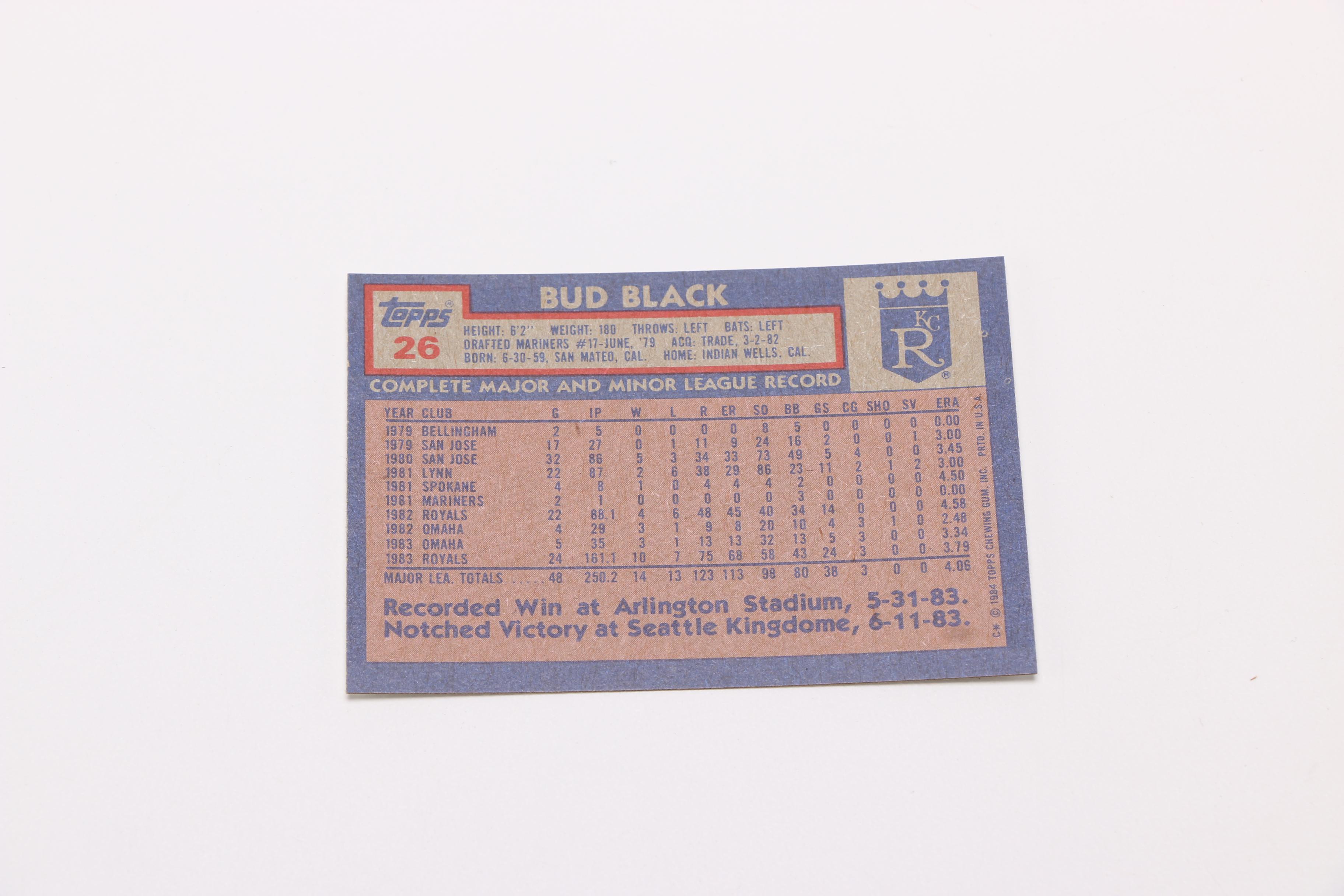 Complete 1984 Topps Baseball Card Set